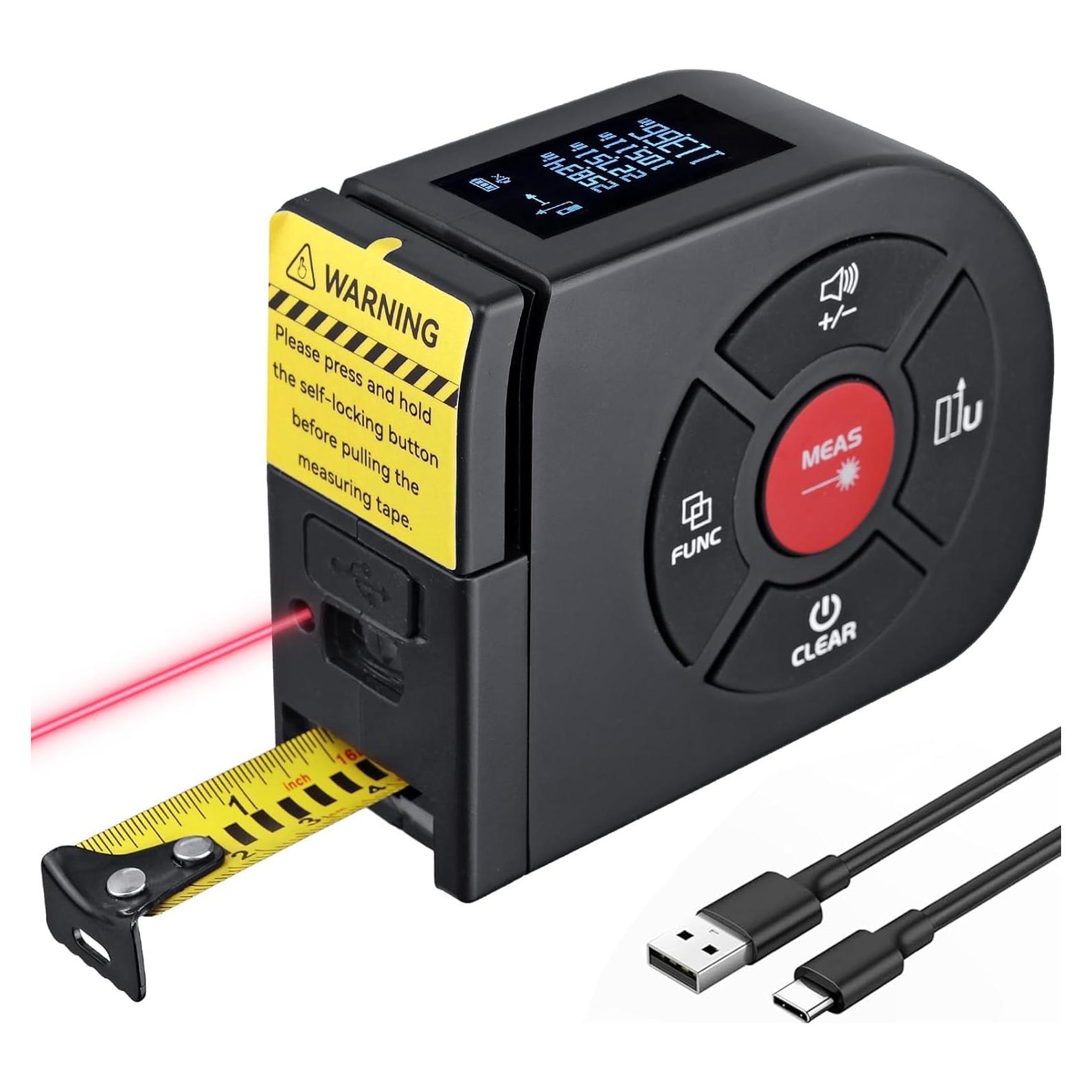 Cinta Métrica Láser BINTA 50m/5m Pantalla Digital USB-C