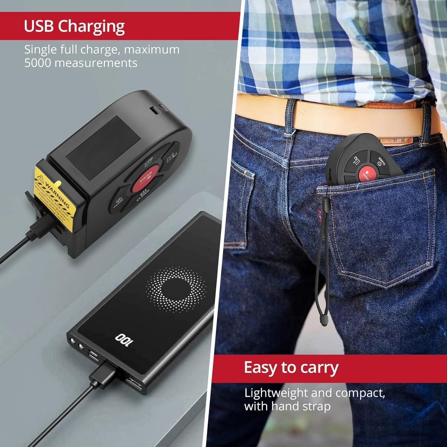 Cinta Métrica Láser BINTA 50m/5m Pantalla Digital USB-C