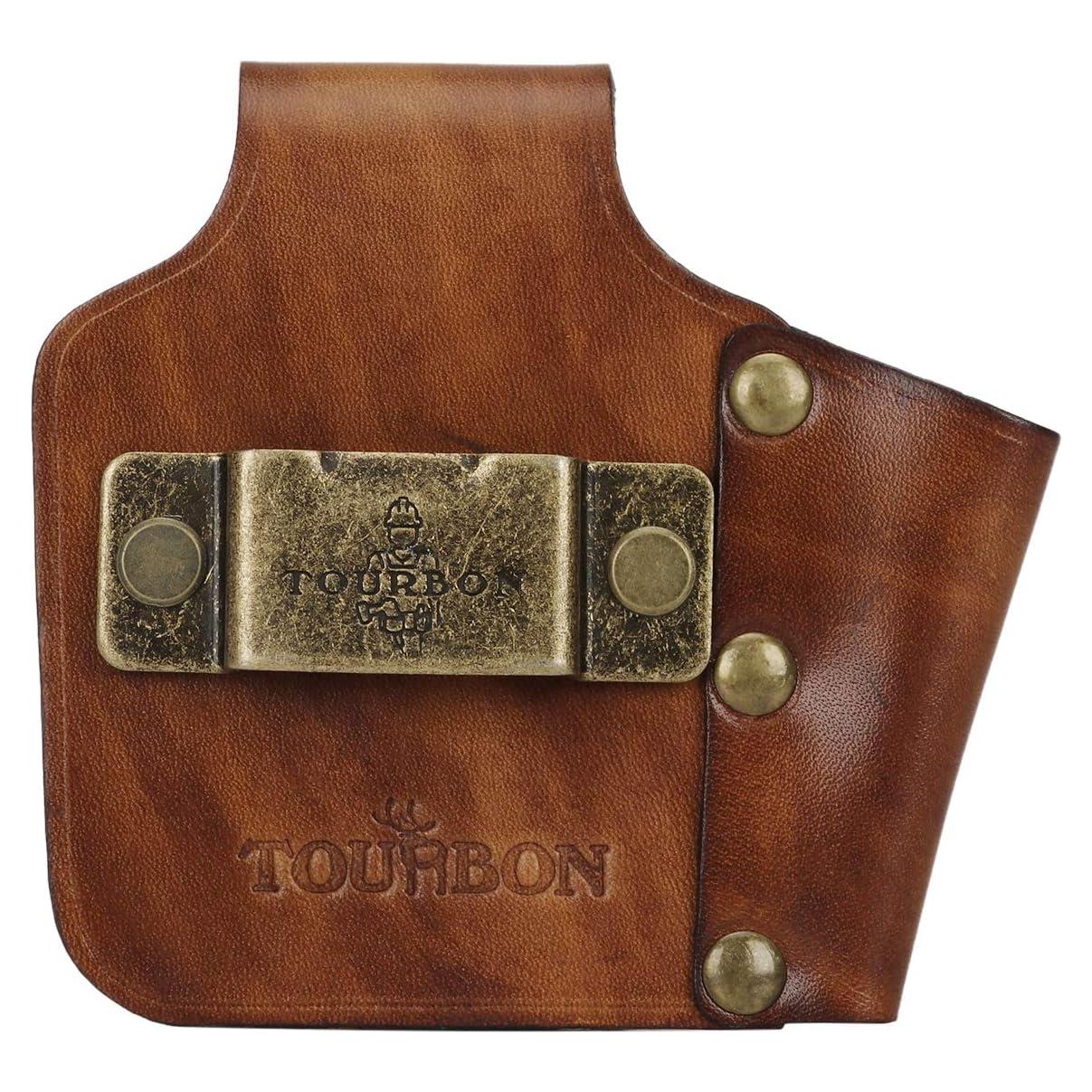 Funda de Cinta Métrica TOURBON - Cuero Marrón Vintage