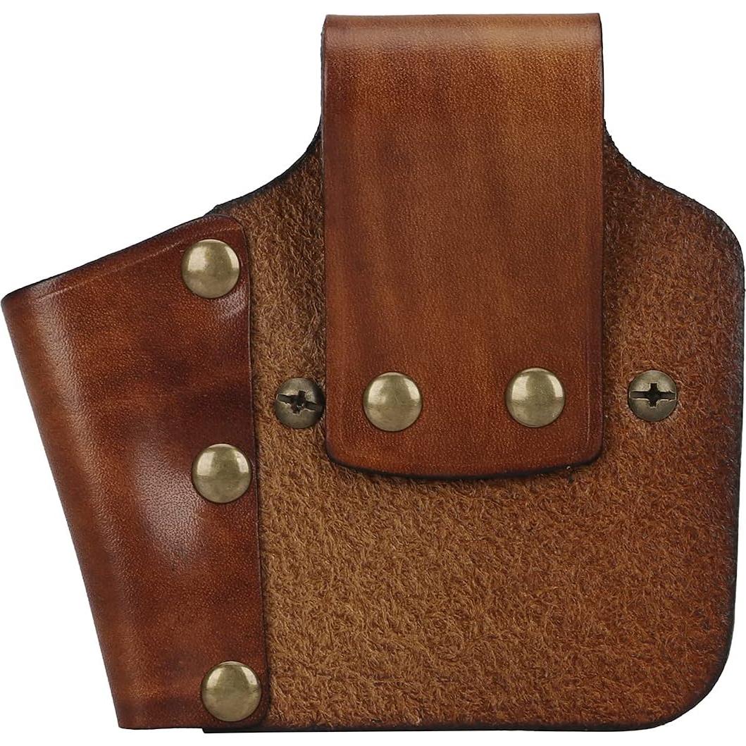 Funda de Cinta Métrica TOURBON - Cuero Marrón Vintage