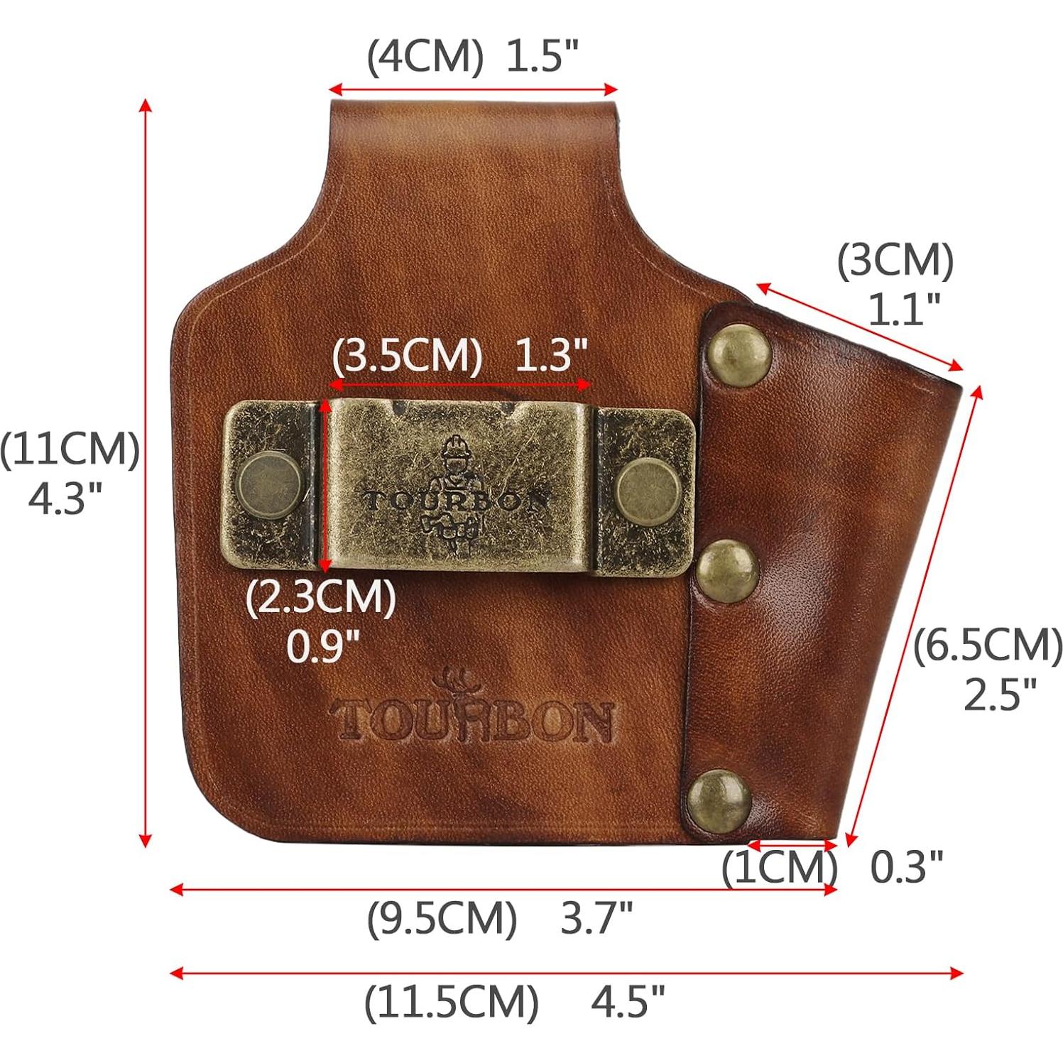 Funda de Cinta Métrica TOURBON - Cuero Marrón Vintage