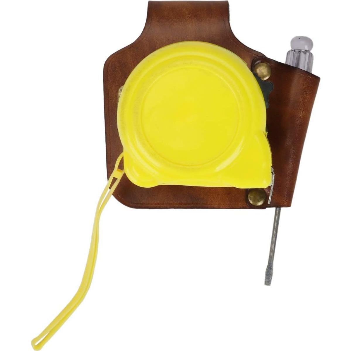 Funda de Cinta Métrica TOURBON - Cuero Marrón Vintage