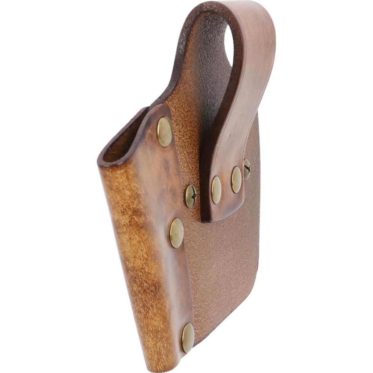 Funda de Cinta Métrica TOURBON - Cuero Marrón Vintage