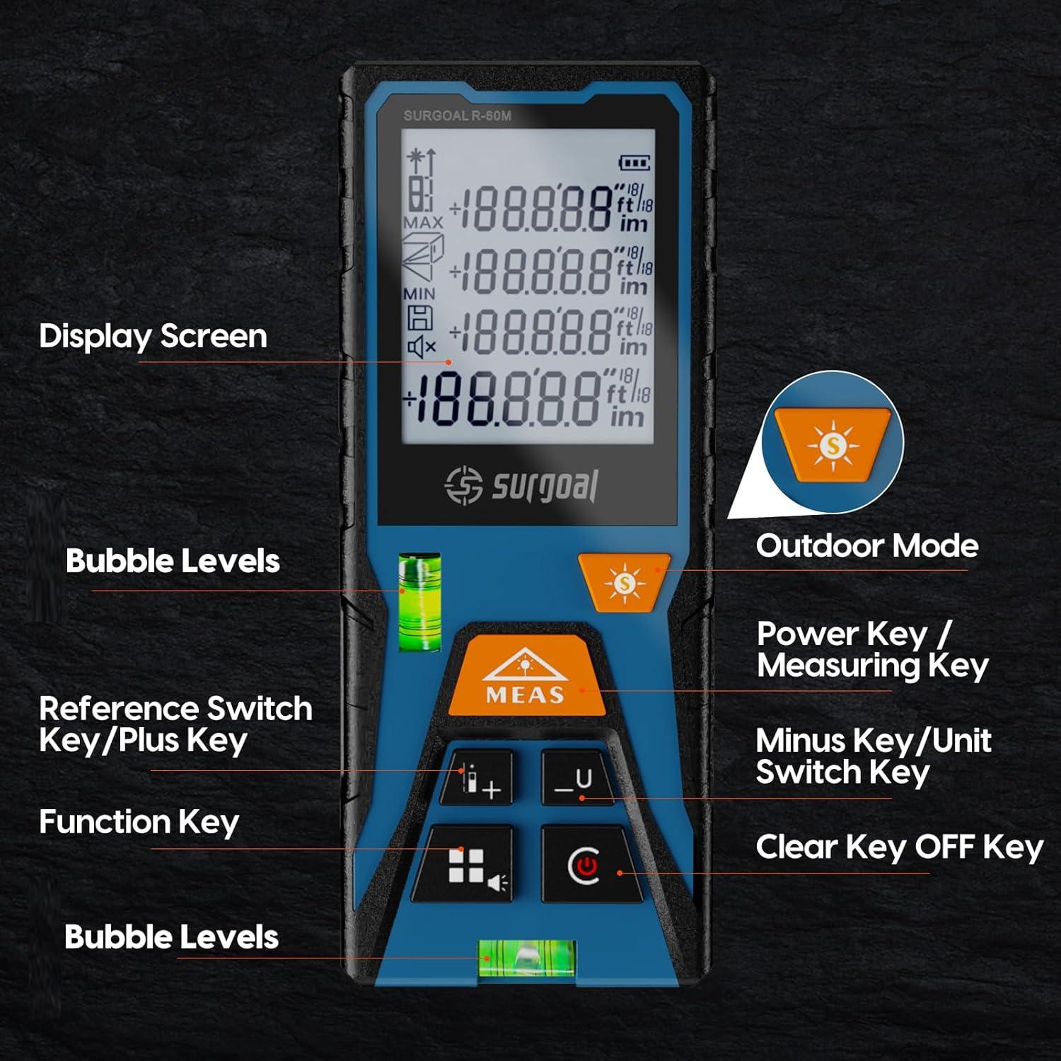 Medidor de Distancia Láser SG SURGOAL Elite 60m Precisión ±2mm
