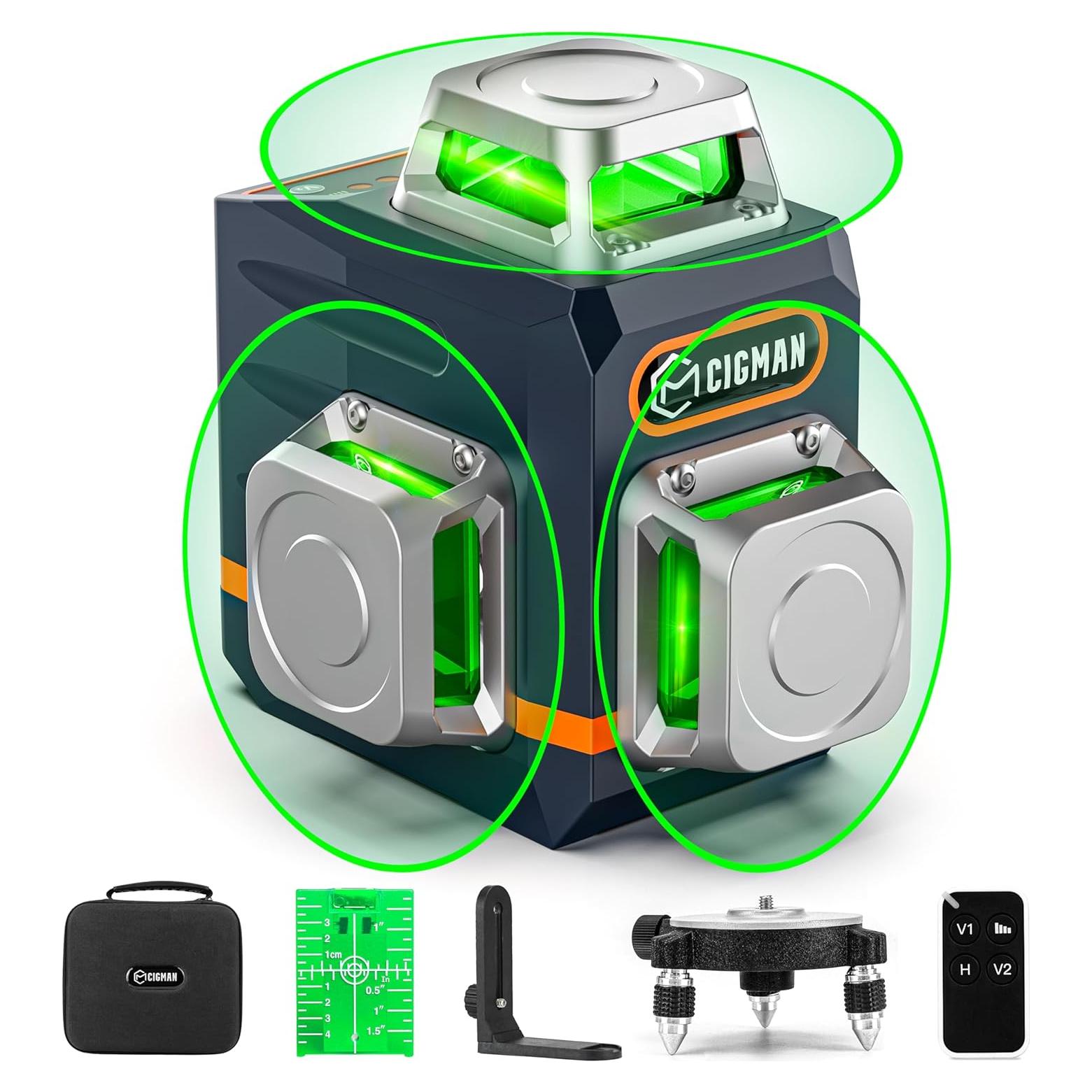 Nivel Láser Autonivelante CIGMAN CM-701 3D Verde 360°