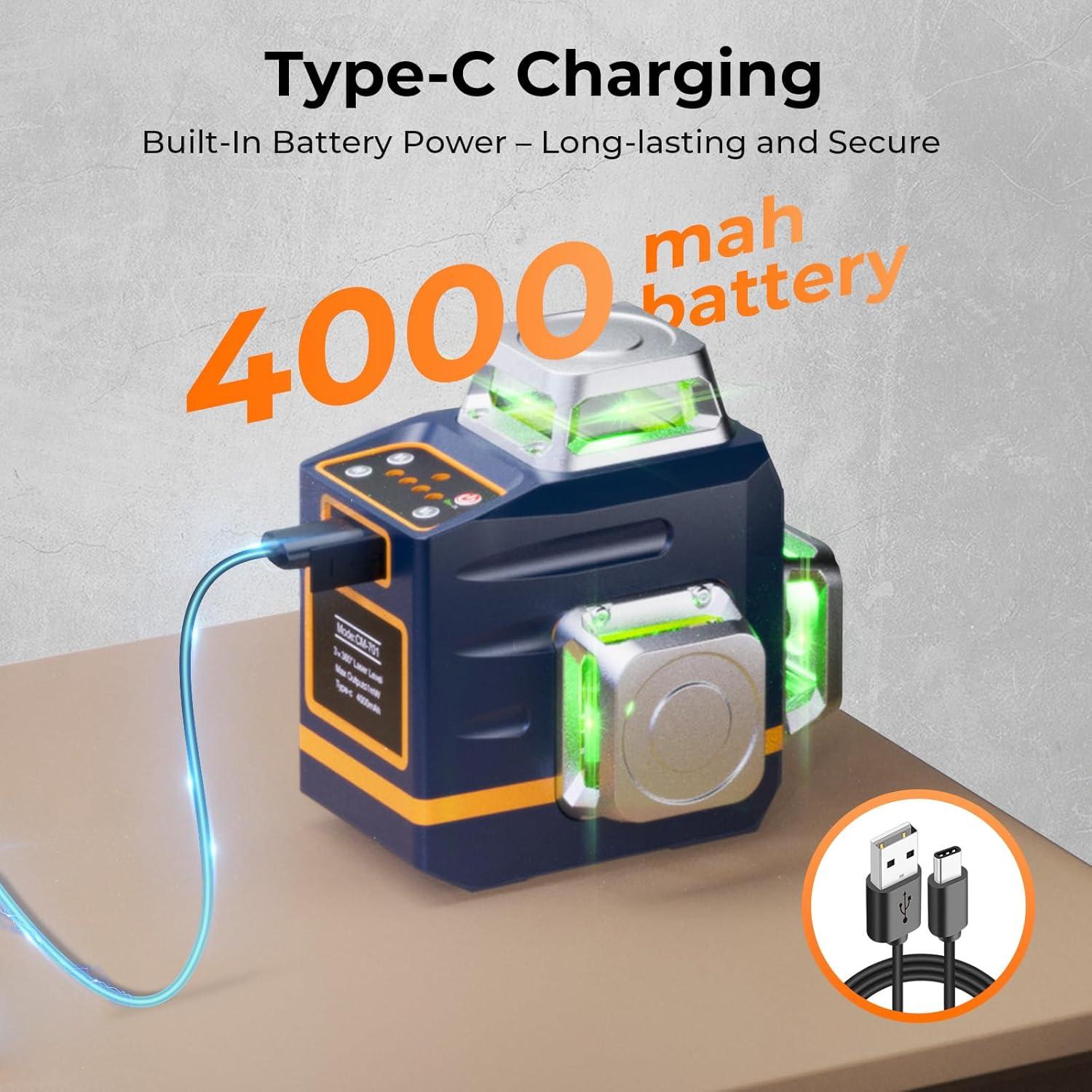 Nivel Láser Autonivelante CIGMAN CM-701 3D Verde 360°