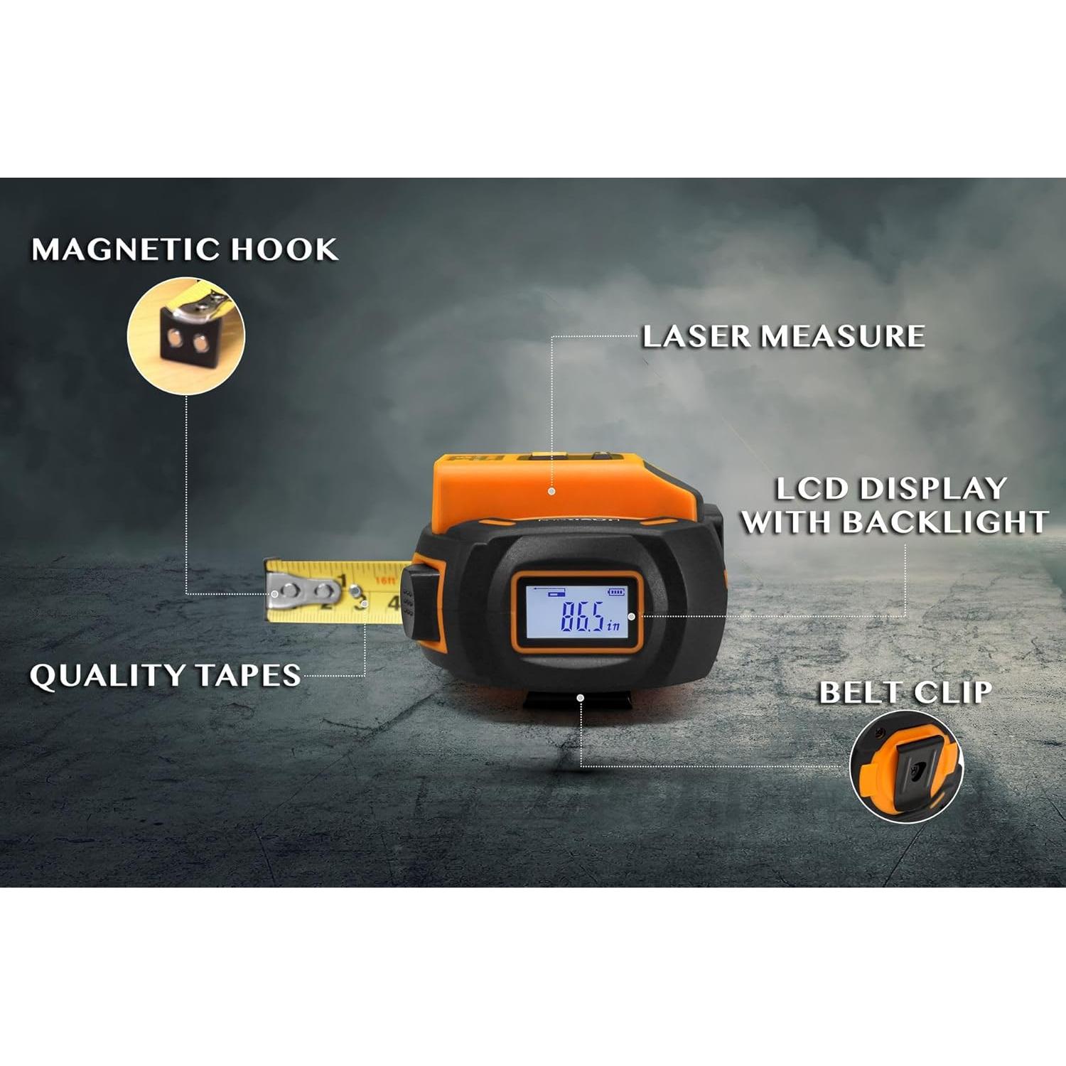 Cinta Métrica Digital IDARA 2 en 1 con Láser 40m y 5m