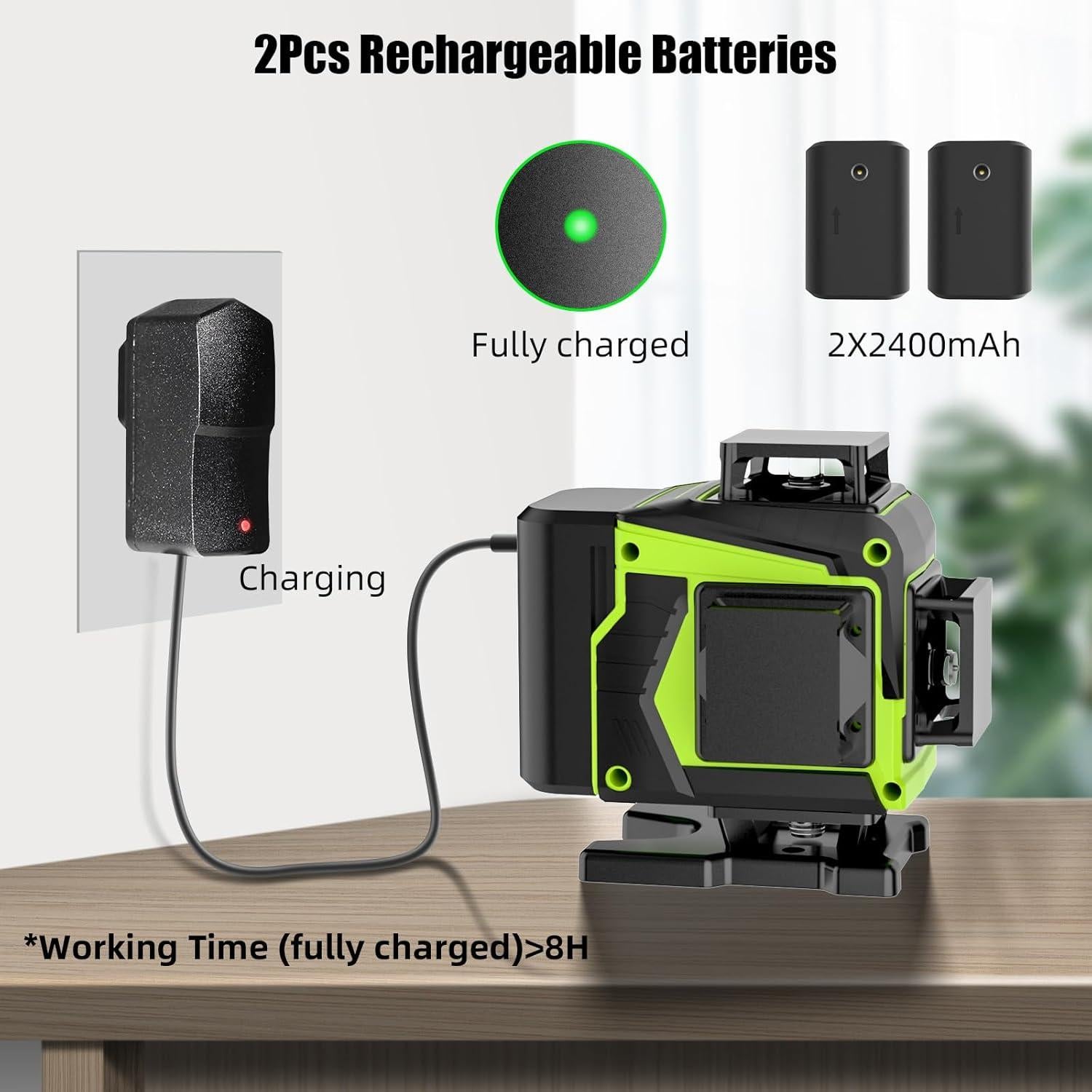 Nivel láser 4D ENRIPRT 16 líneas 360° auto nivelante verde