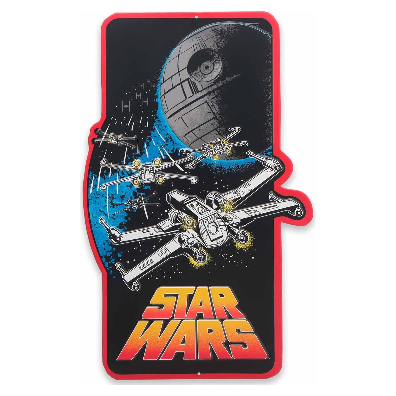 Cartel Metal Embossado Star Wars Estrella de la Muerte 33x54cm