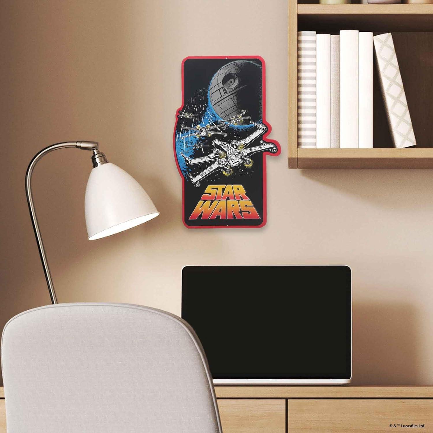 Cartel Metal Embossado Star Wars Estrella de la Muerte 33x54cm