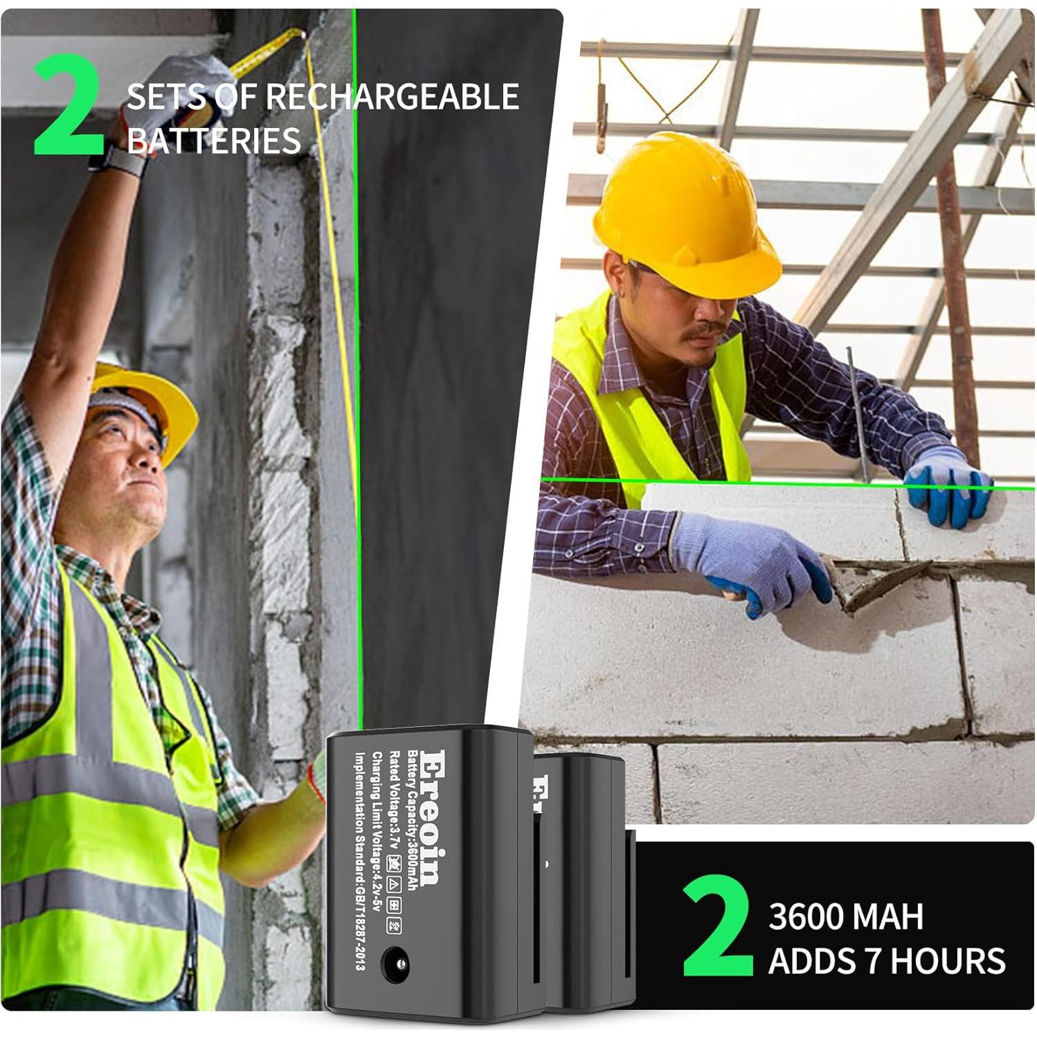 Nivel láser Ereoin 12 líneas 3x360° verde auto nivelante