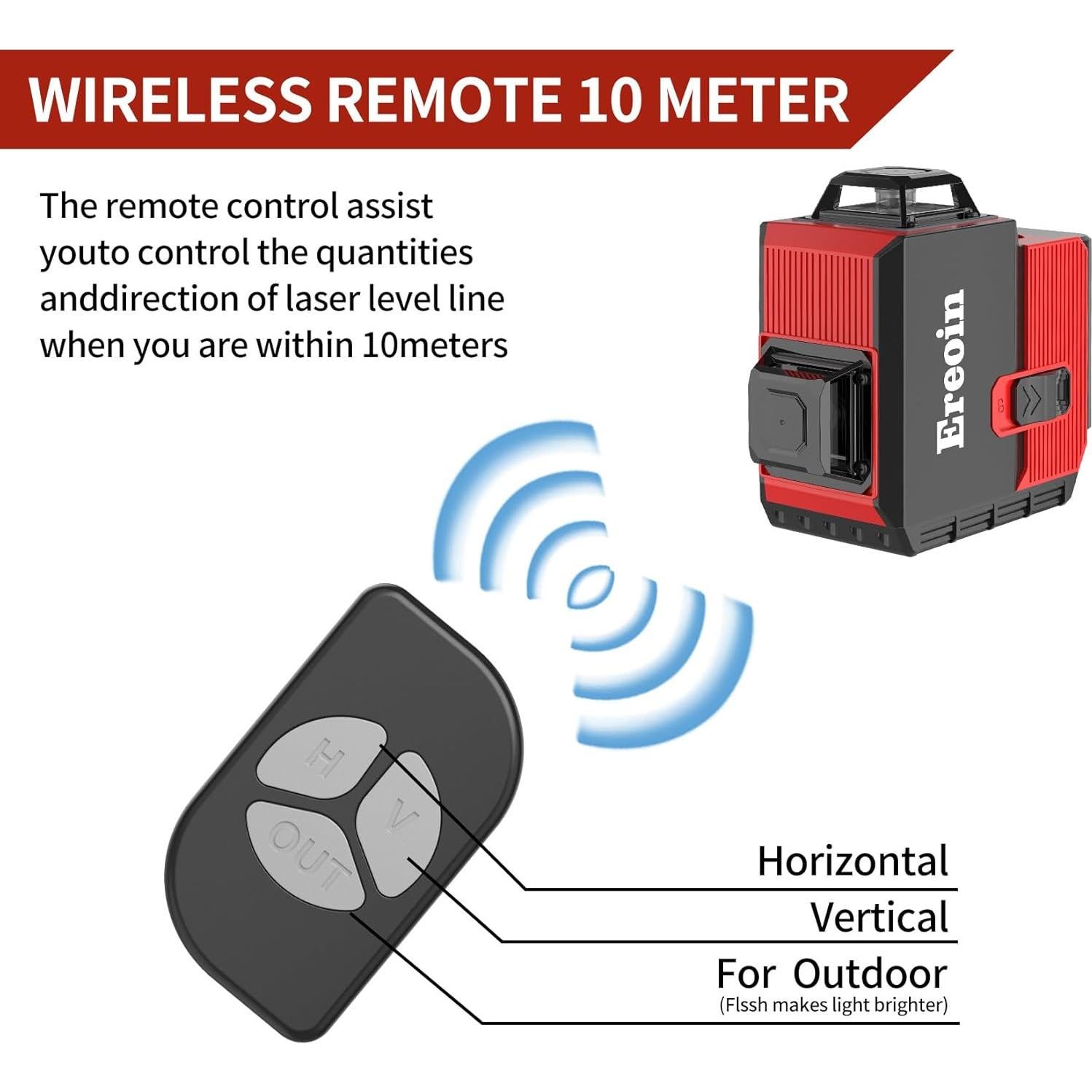 Nivel láser Ereoin 12 líneas 3x360° verde auto nivelante