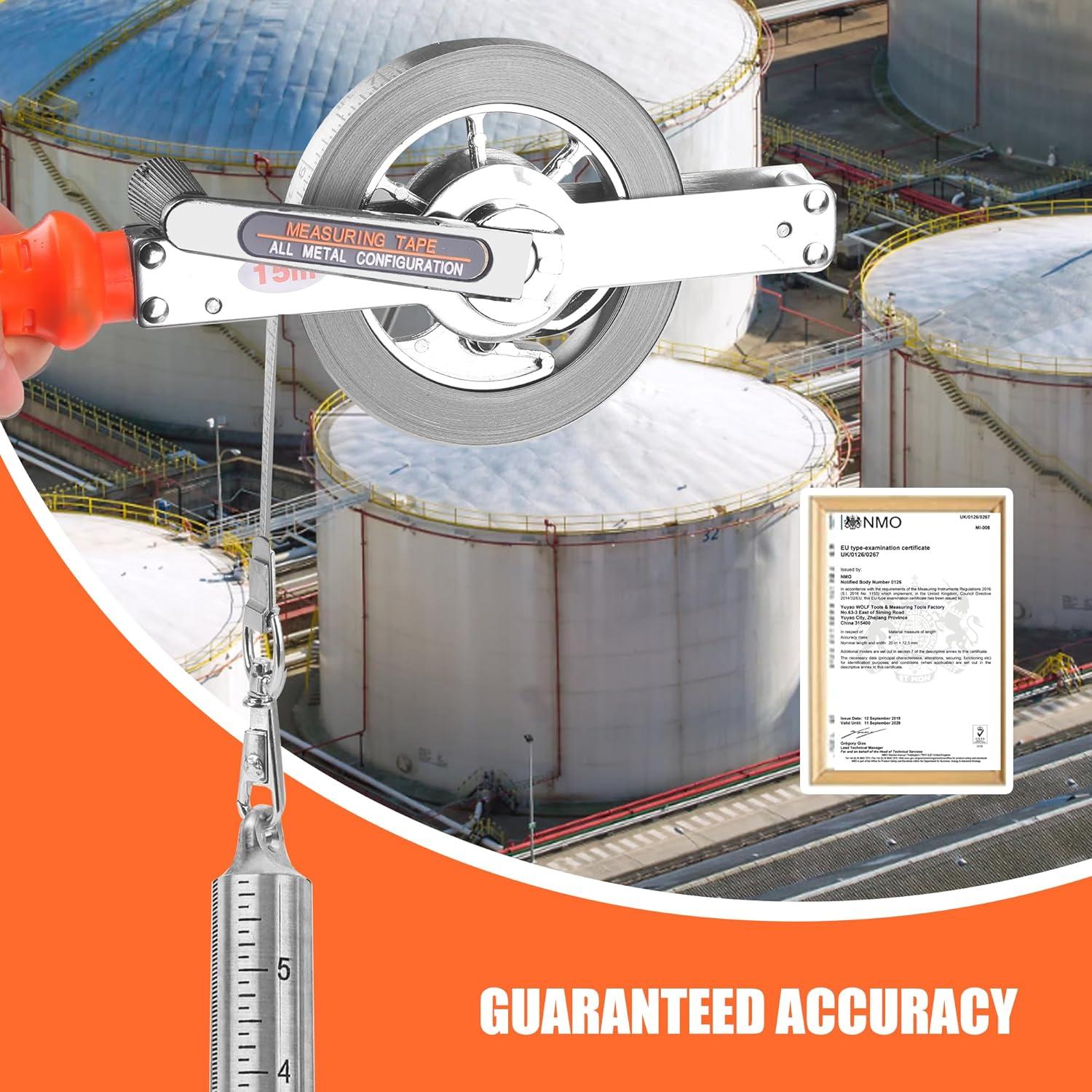 Cinta de Medición Cekegon 15M Acero Inoxidable A Prueba de Explosiones