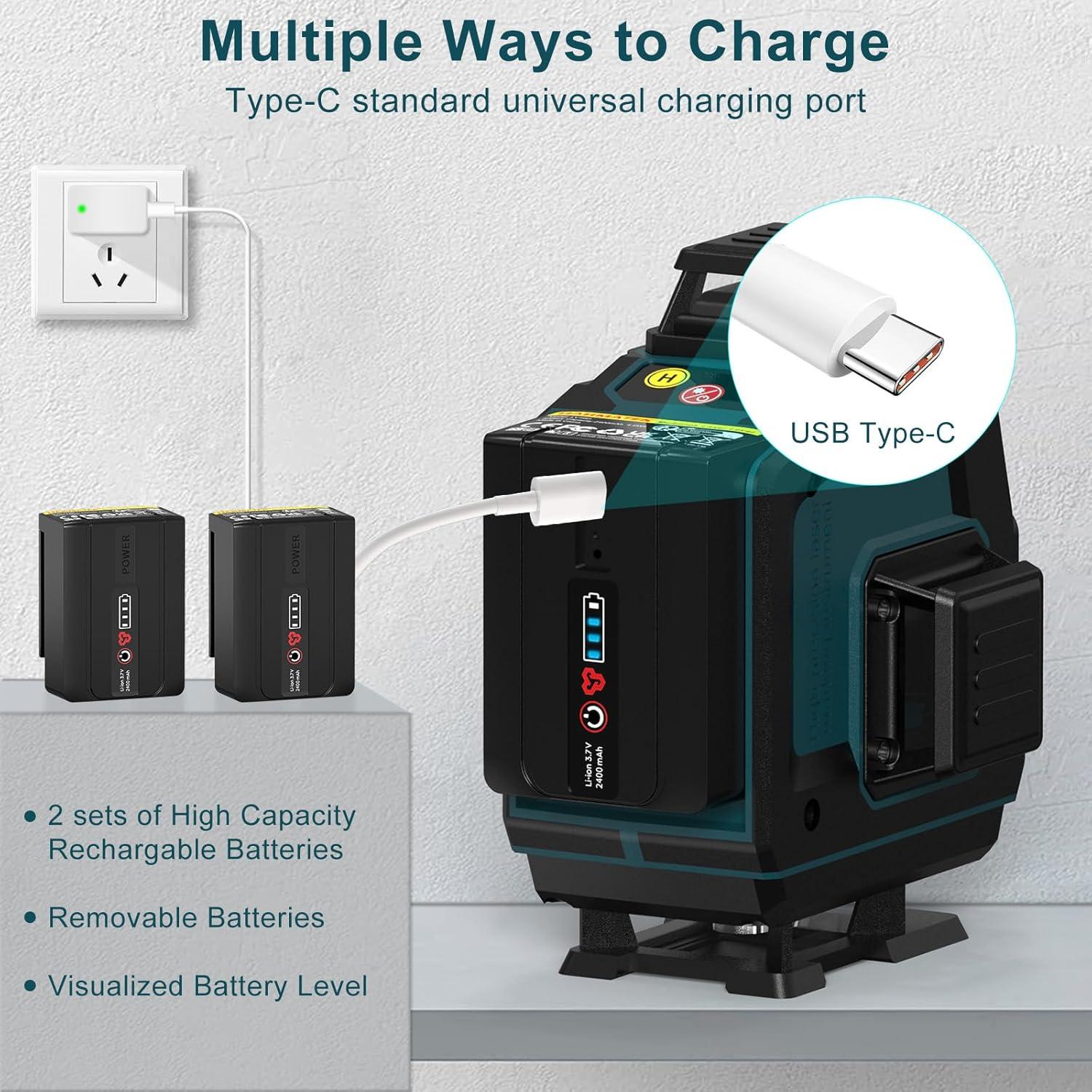 Nivel Láser 360° Autonivelante HANMATEK 4D 16 Líneas