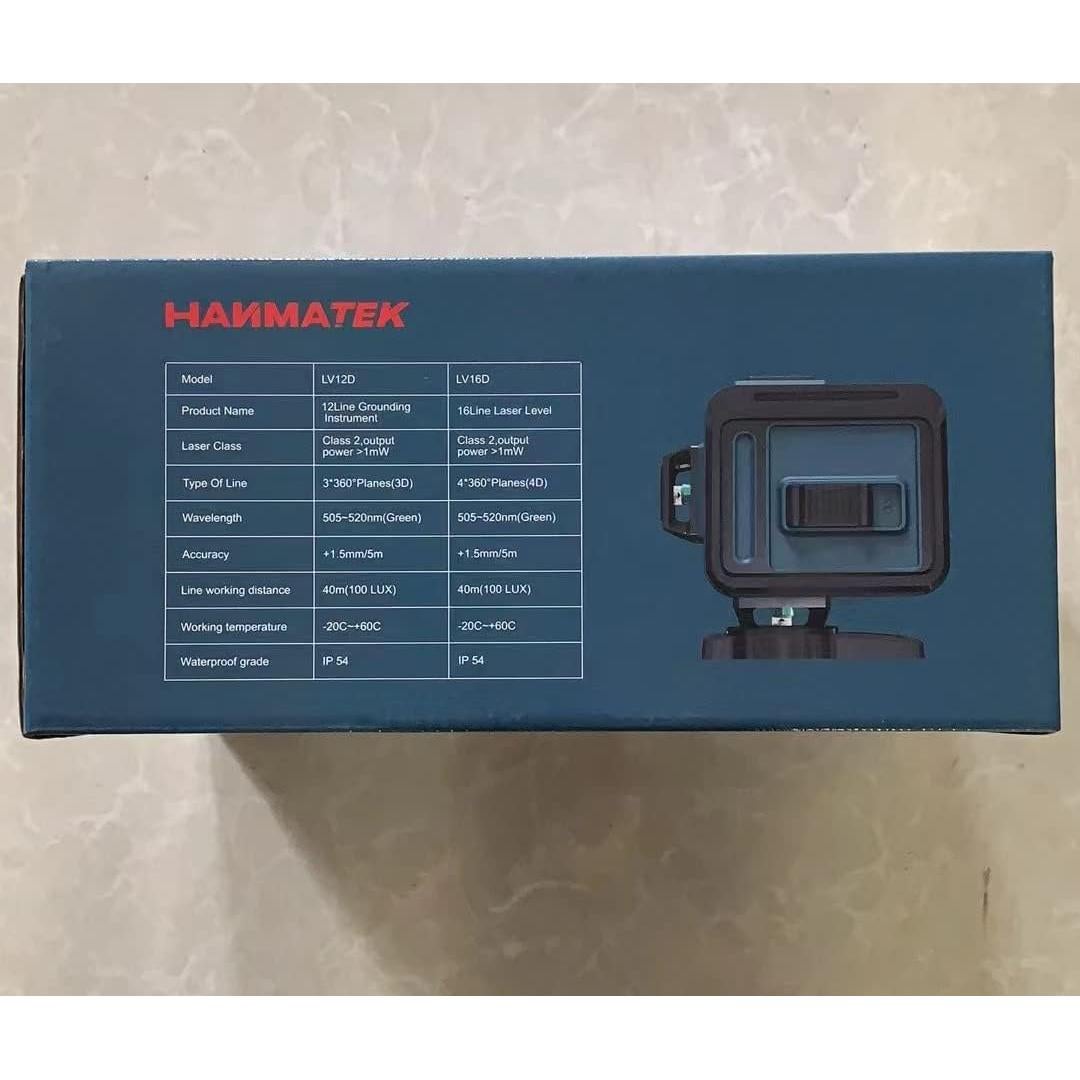 Nivel Láser 360° Autonivelante HANMATEK 4D 16 Líneas