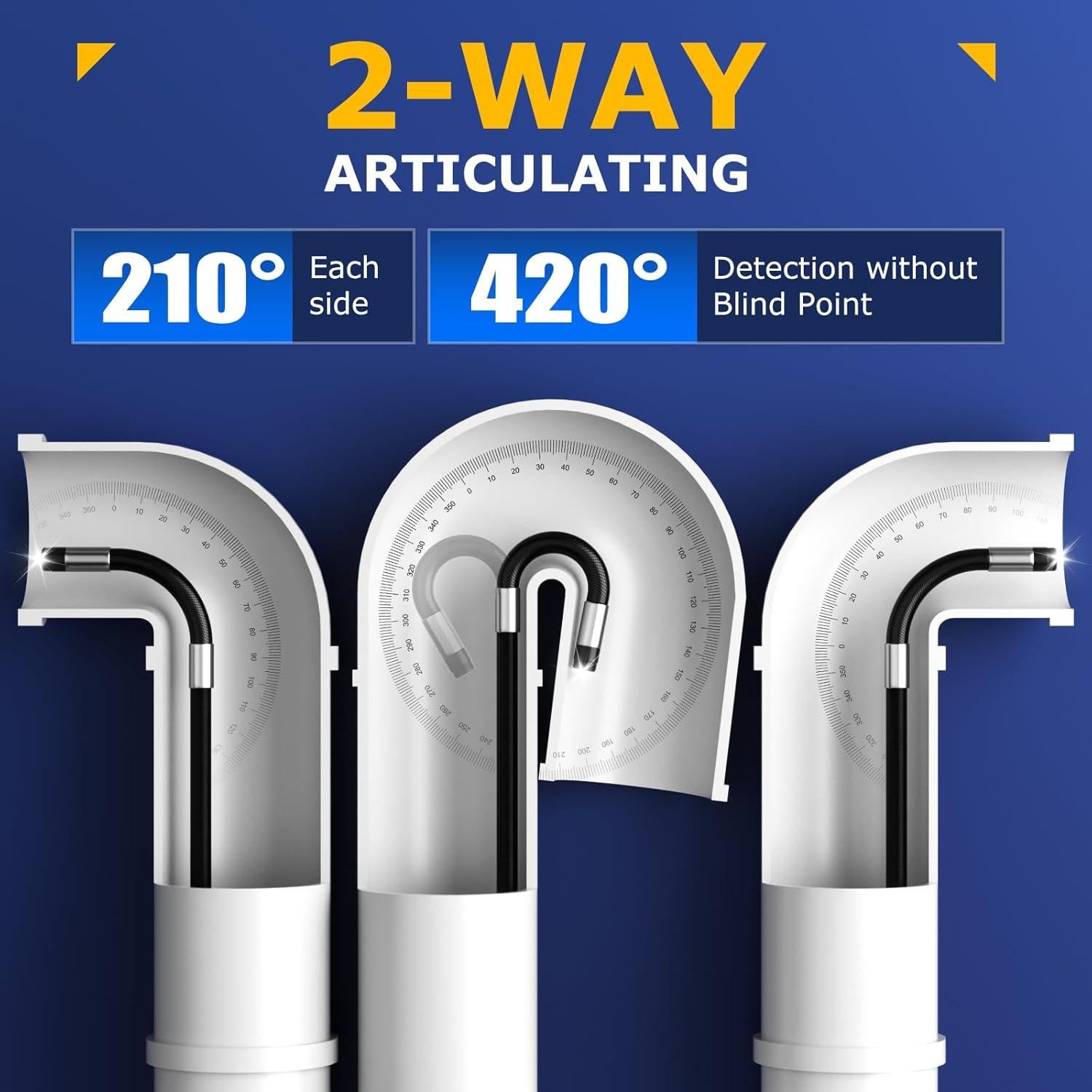 Borescopio Articulado UJOYOK 8mm con Luz LED y Pantalla 4.3"