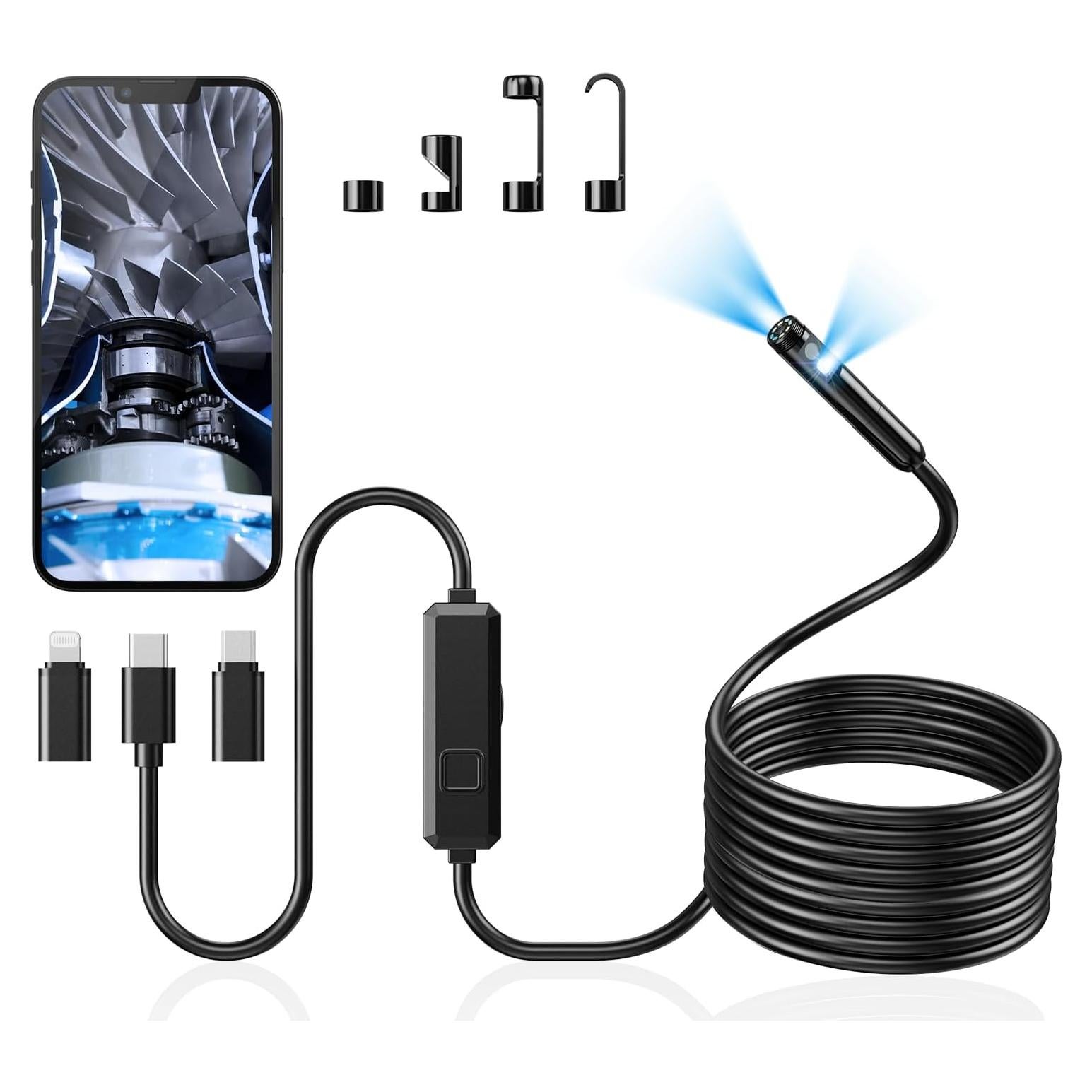 Cámara Endoscópica Acoath 1920P HD 5m Doble Lente IP67