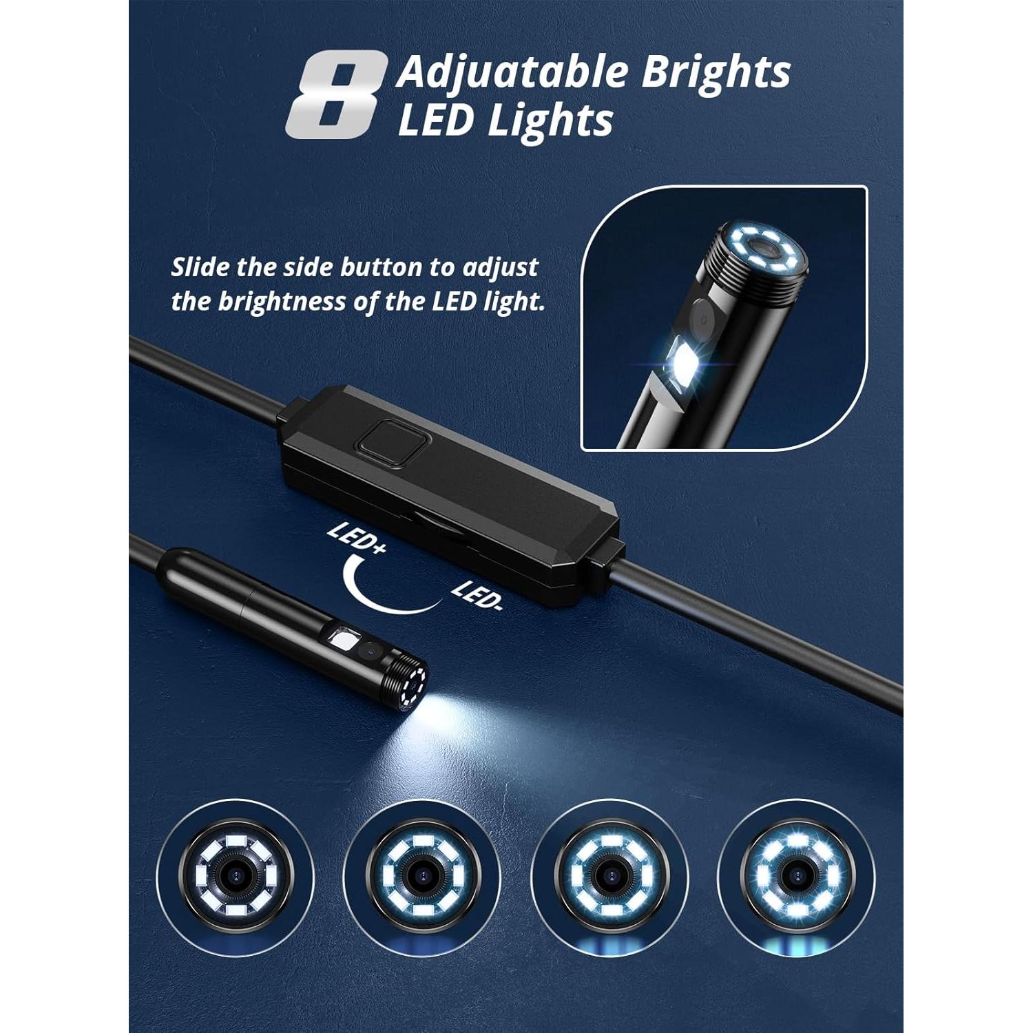 Cámara Endoscópica Acoath 1920P HD 5m Doble Lente IP67