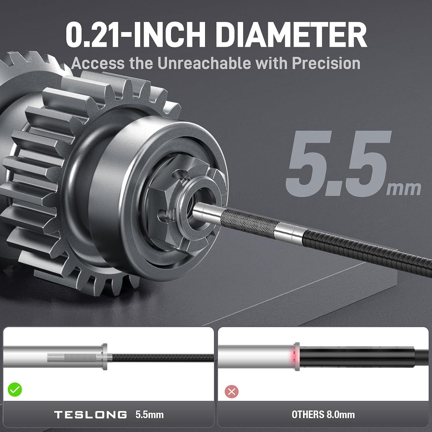 Borescopio Articulado Teslong TD300P 5.5mm con Luz LED
