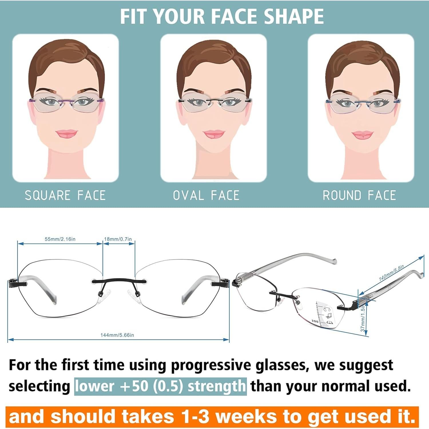 Gafas de lectura multifocal Sunamoy 1.75D anti luz azul