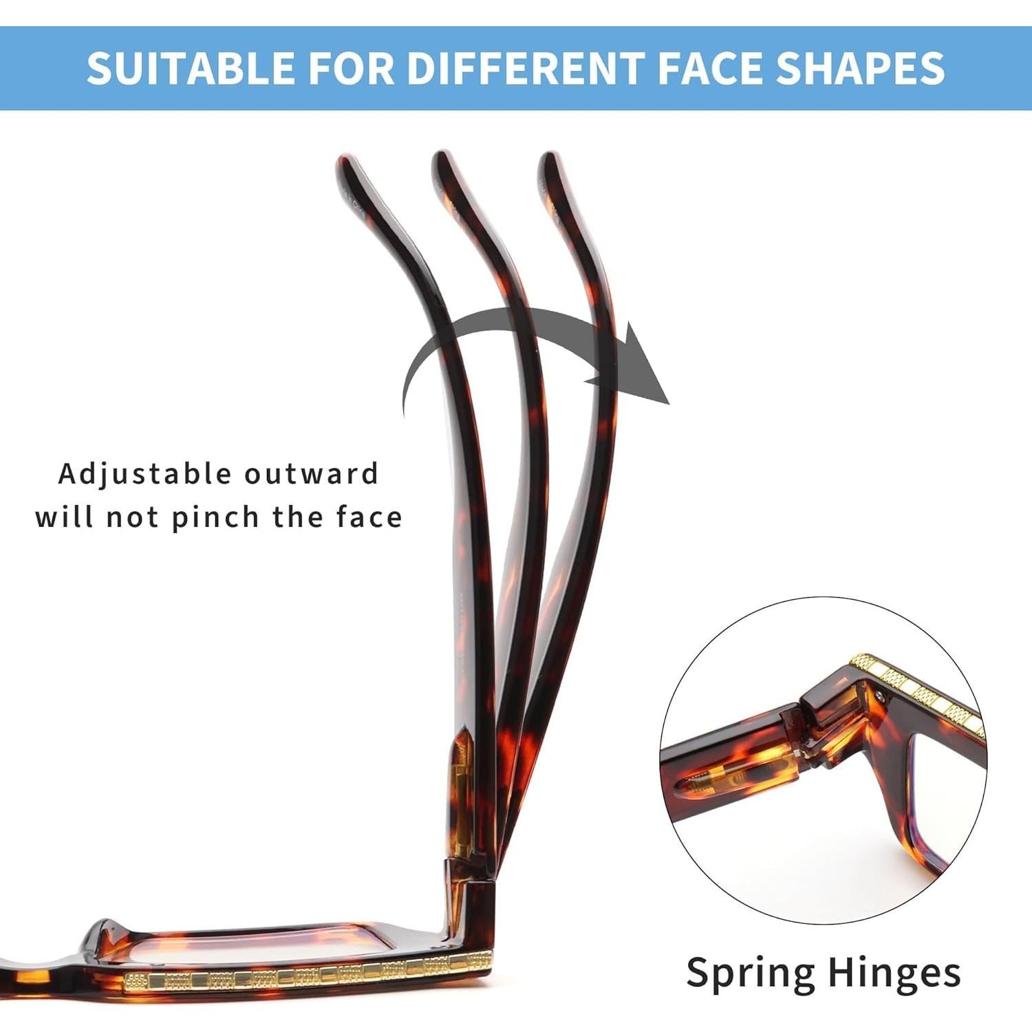 Gafas de Lectura JM 3 Paquetes Bloqueo Luz Azul 1.75x