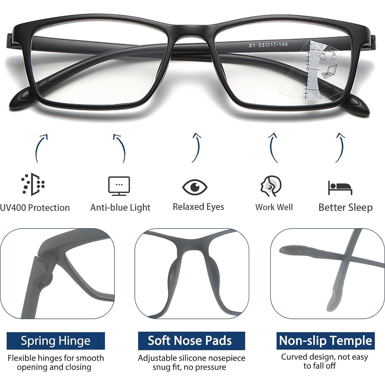 Gafas de lectura progresivas K.LAVER TR90 fotocromáticas