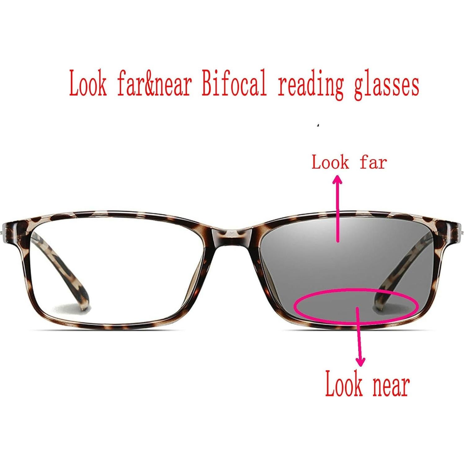 Gafas de lectura bifocales Mincl 2 pares UV400 leopardo