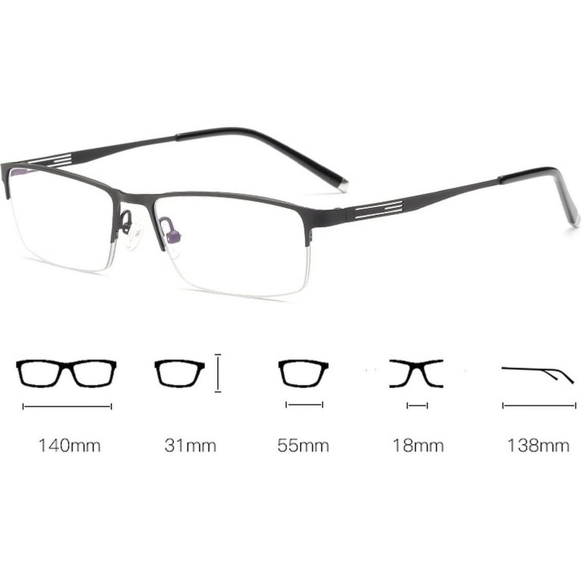 Gafas de lectura fotoquímicas Metal negro 3.0x para hombres