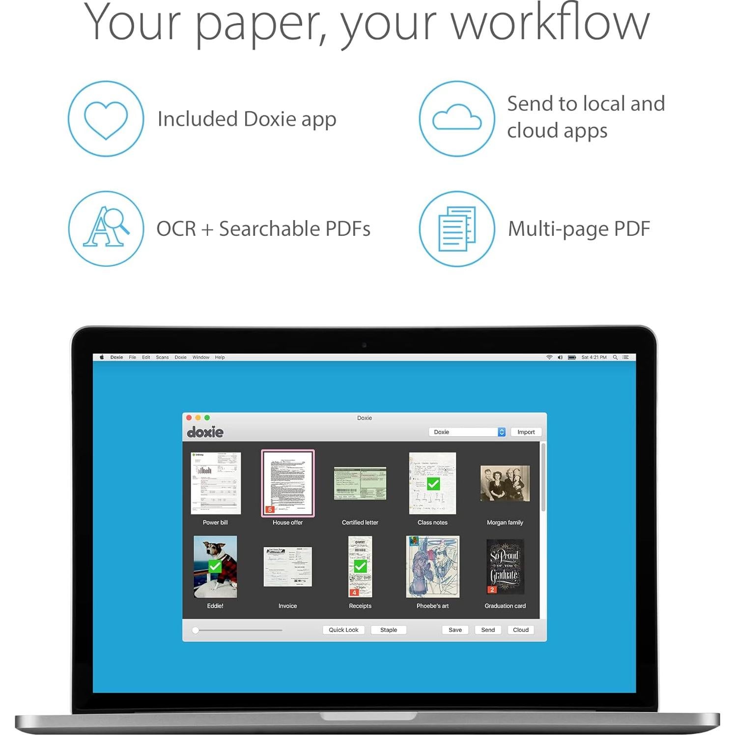 Escáner Doxie Go SE Portátil con Batería y Software