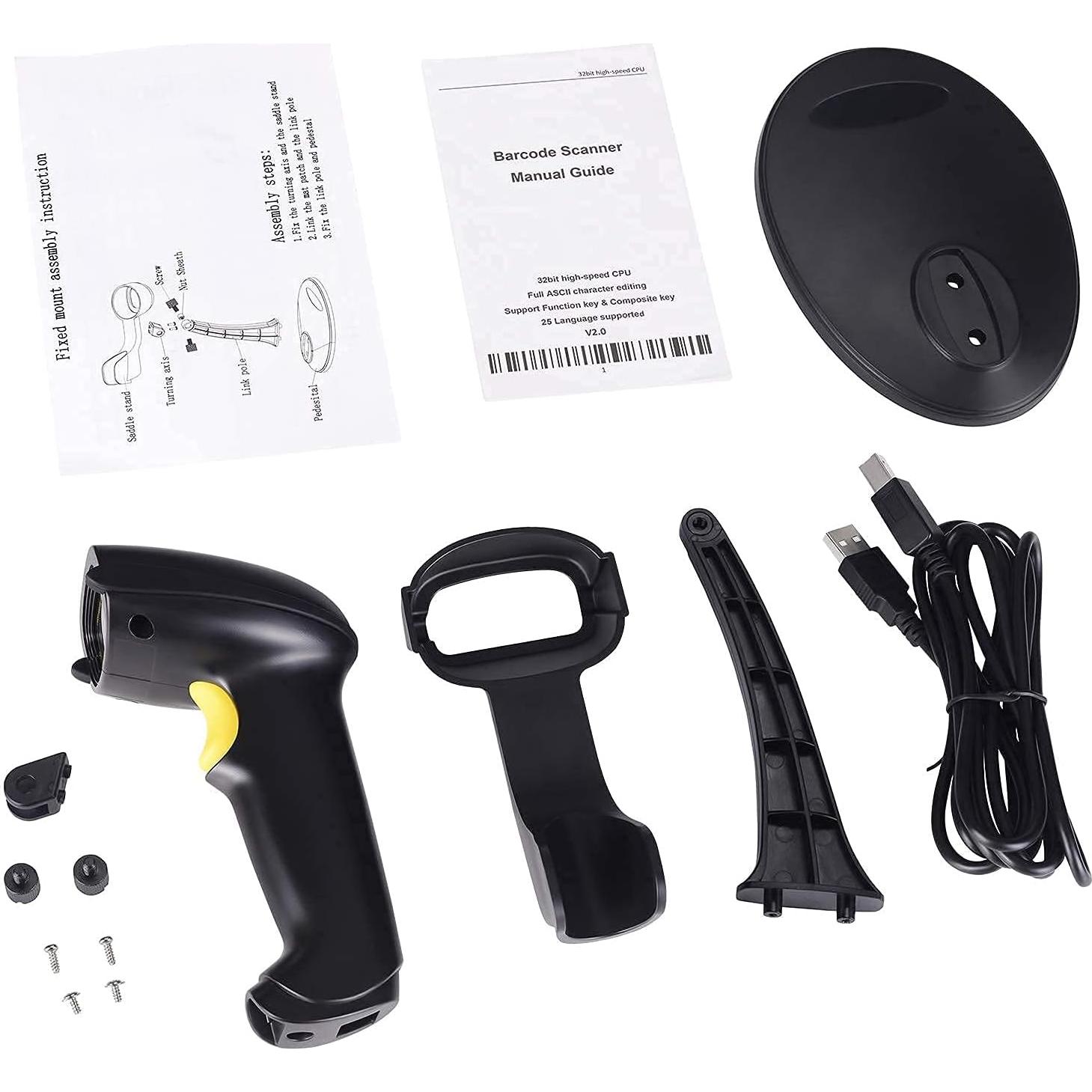 Escáner de Código de Barras WoneNice WN2806G USB 1D Negro