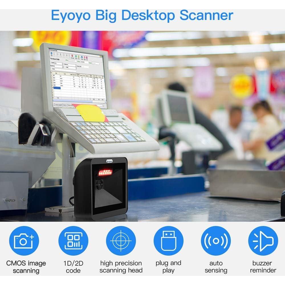 Escáner de Códigos de Barras 2D Eyoyo Automático USB