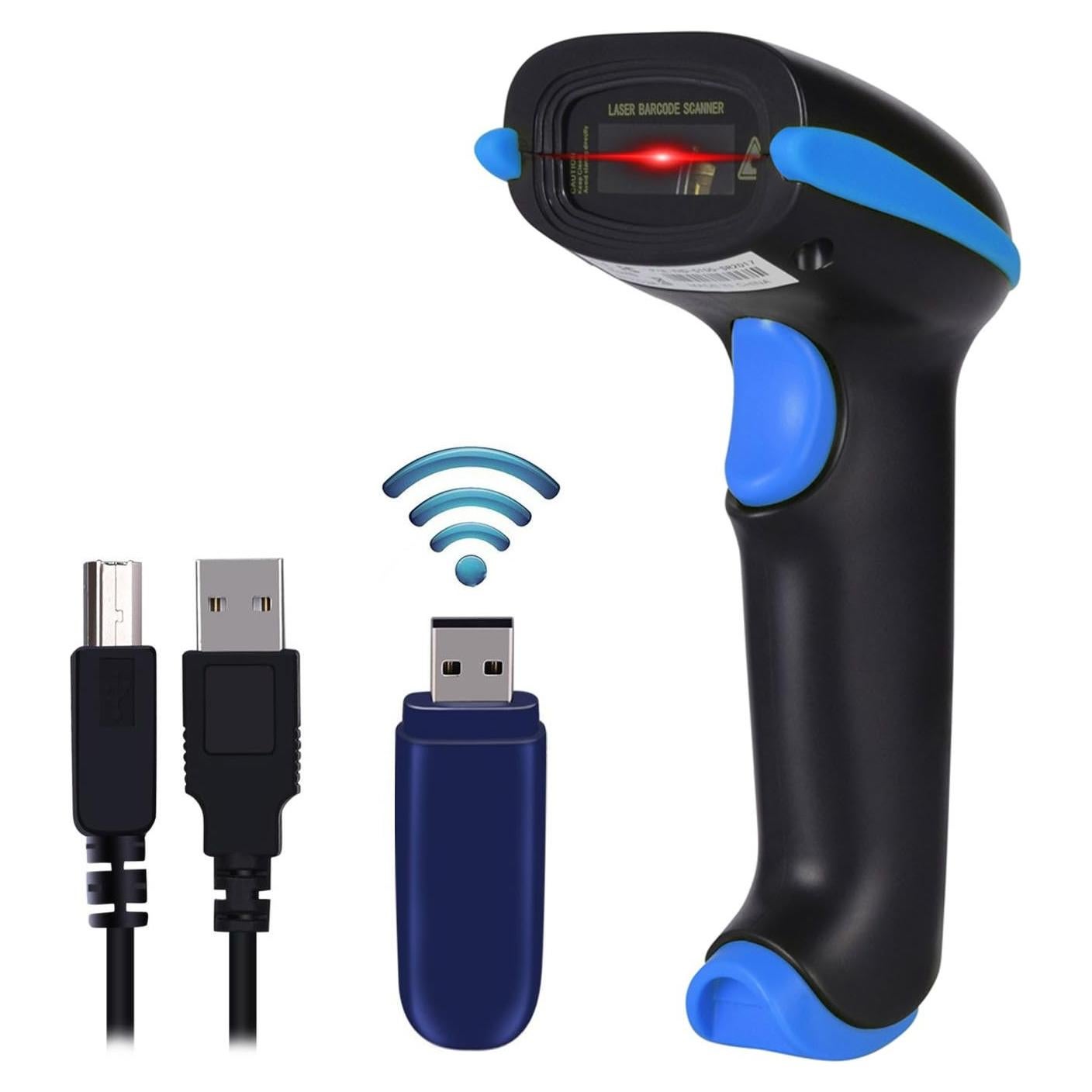 Escáner de Código de Barras WoneNice Inalámbrico 2-en-1 Azul