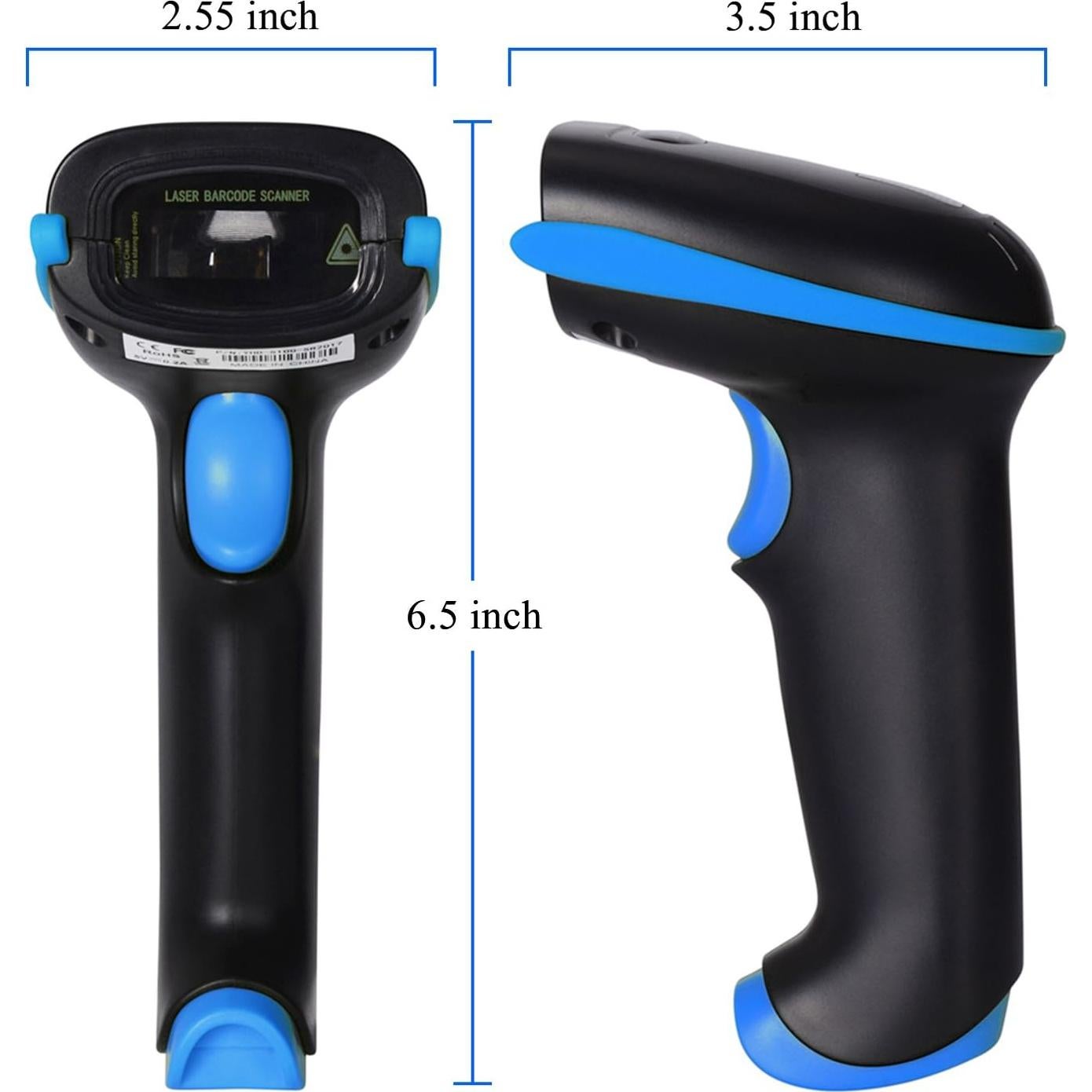 Escáner de Código de Barras WoneNice Inalámbrico 2-en-1 Azul