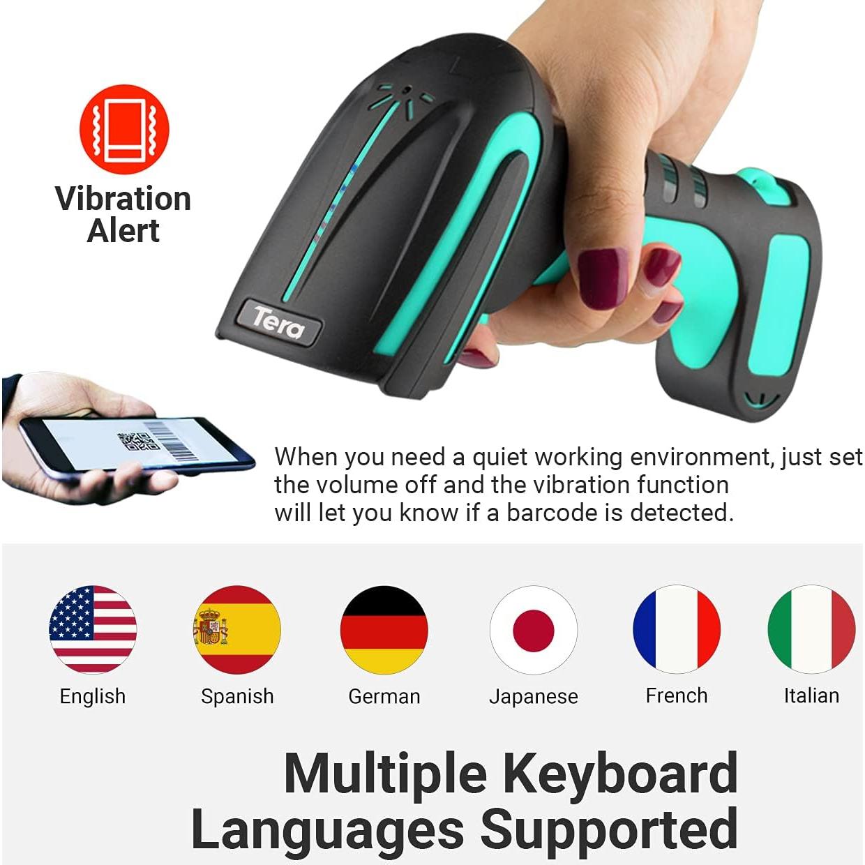 Escáner de Códigos de Barras Tera 8100 Inalámbrico IP66