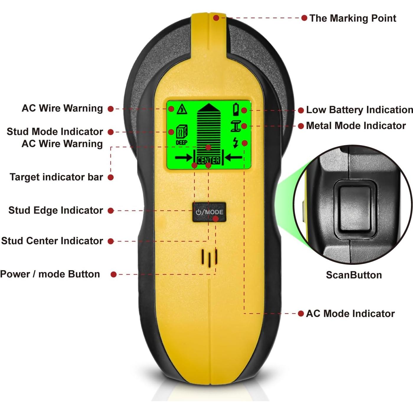 Buscador de Estudio DIY-JEK TH910 - Escáner de Pared 5-en-1