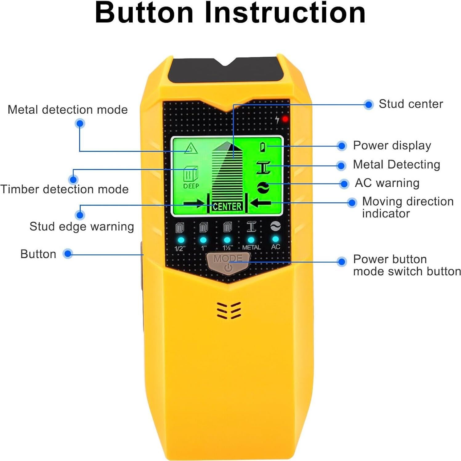 Buscador de Estudio 5 en 1 Shiqiao con Pantalla LCD y Alertas