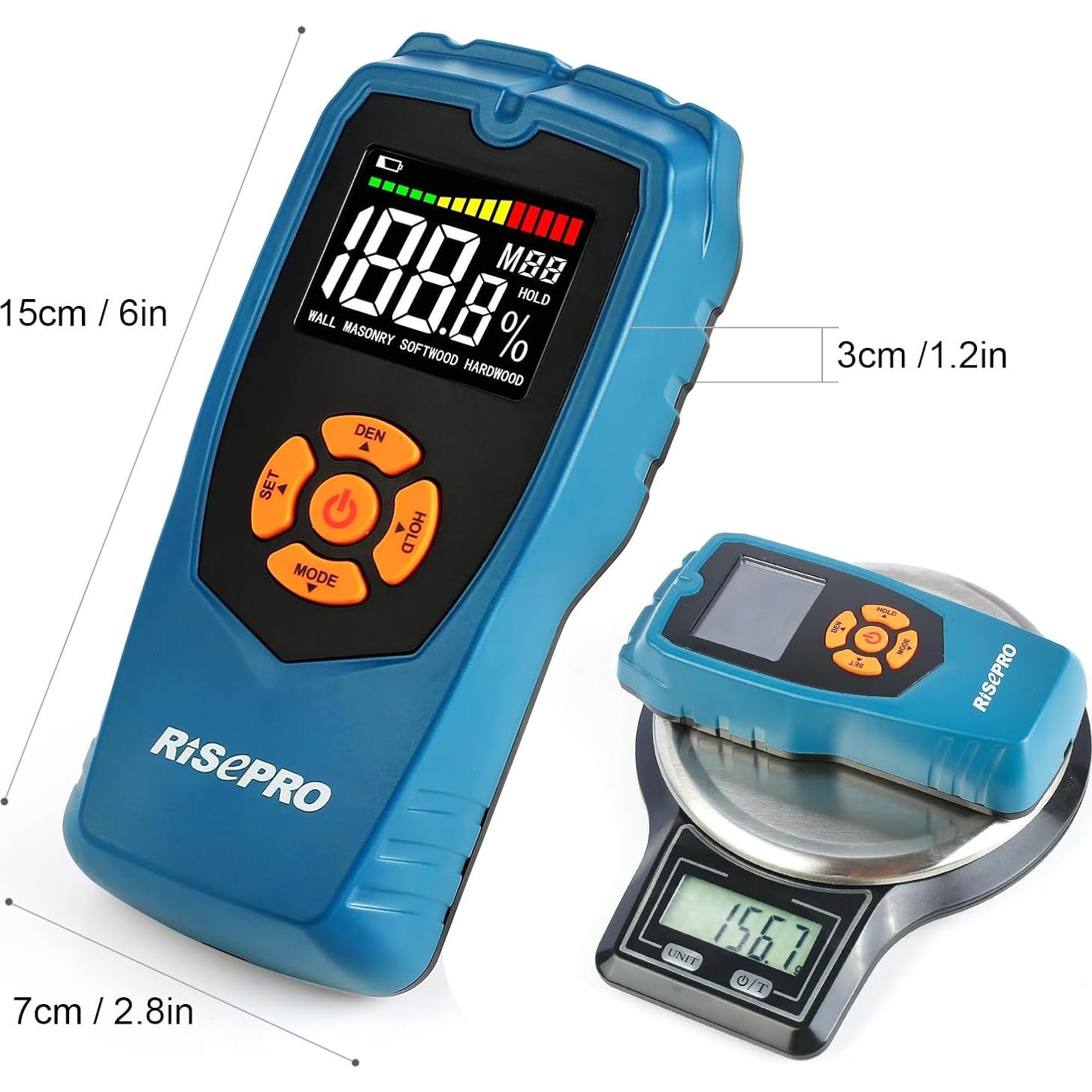 PInless Non-Destructive Wood Moisture Detector Scanner for Firewood, Wall, Masonry, Softwood and Hardwood