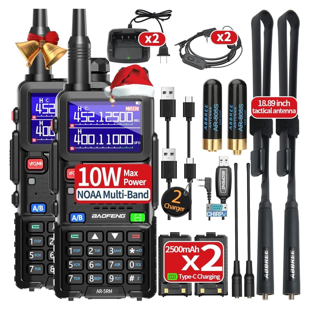 Radio de Ham Baofeng AR-5RM 10W Portátil Recargable Táctico