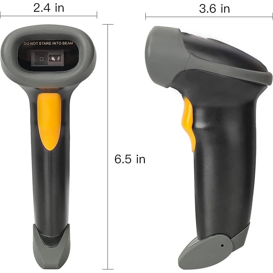 1D CCD 2.4G Wireless Bar Code Scanner Versatile 2 in 1 (Wireless+USB Wired), UNIDEEPLY Automatic Barcode Reader Scanner 196 Feet Indoor Transmission Distance, Scanning Gun for PC Computers, Black