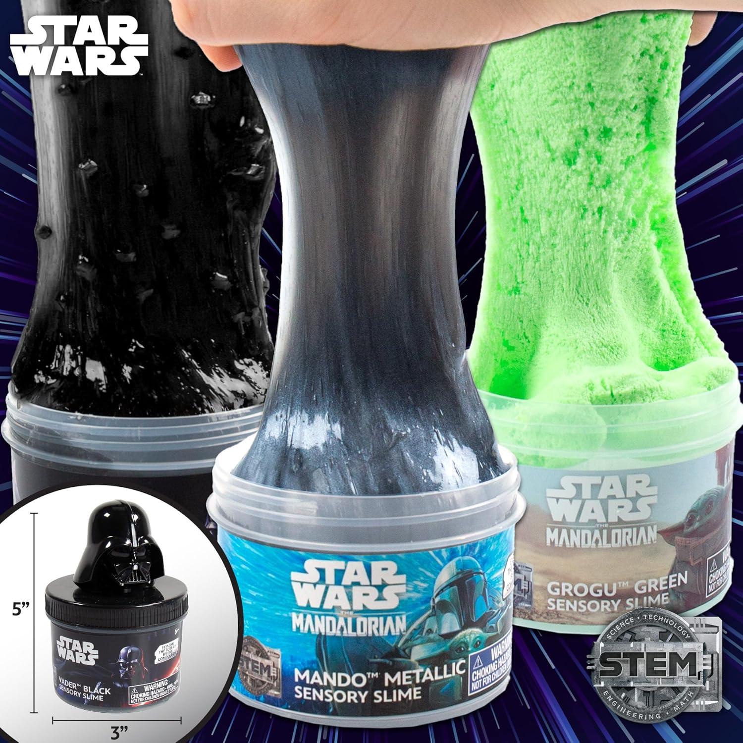 Kit de Slime Star Wars 3 Frascos - Darth Vader, Mando, Grogu