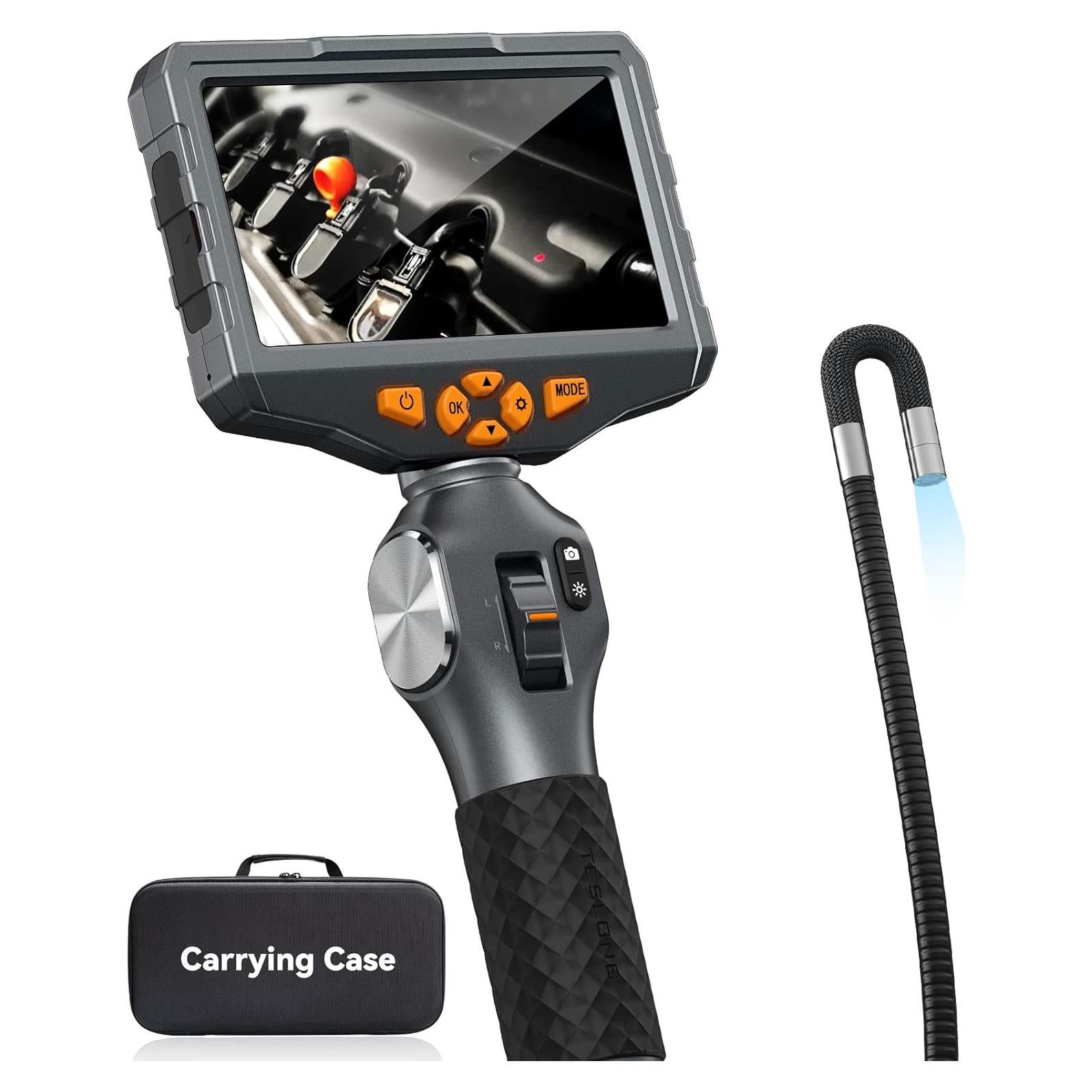 Borescopio Articulado Teslong TD500 con Luz y Pantalla 12,7 cm