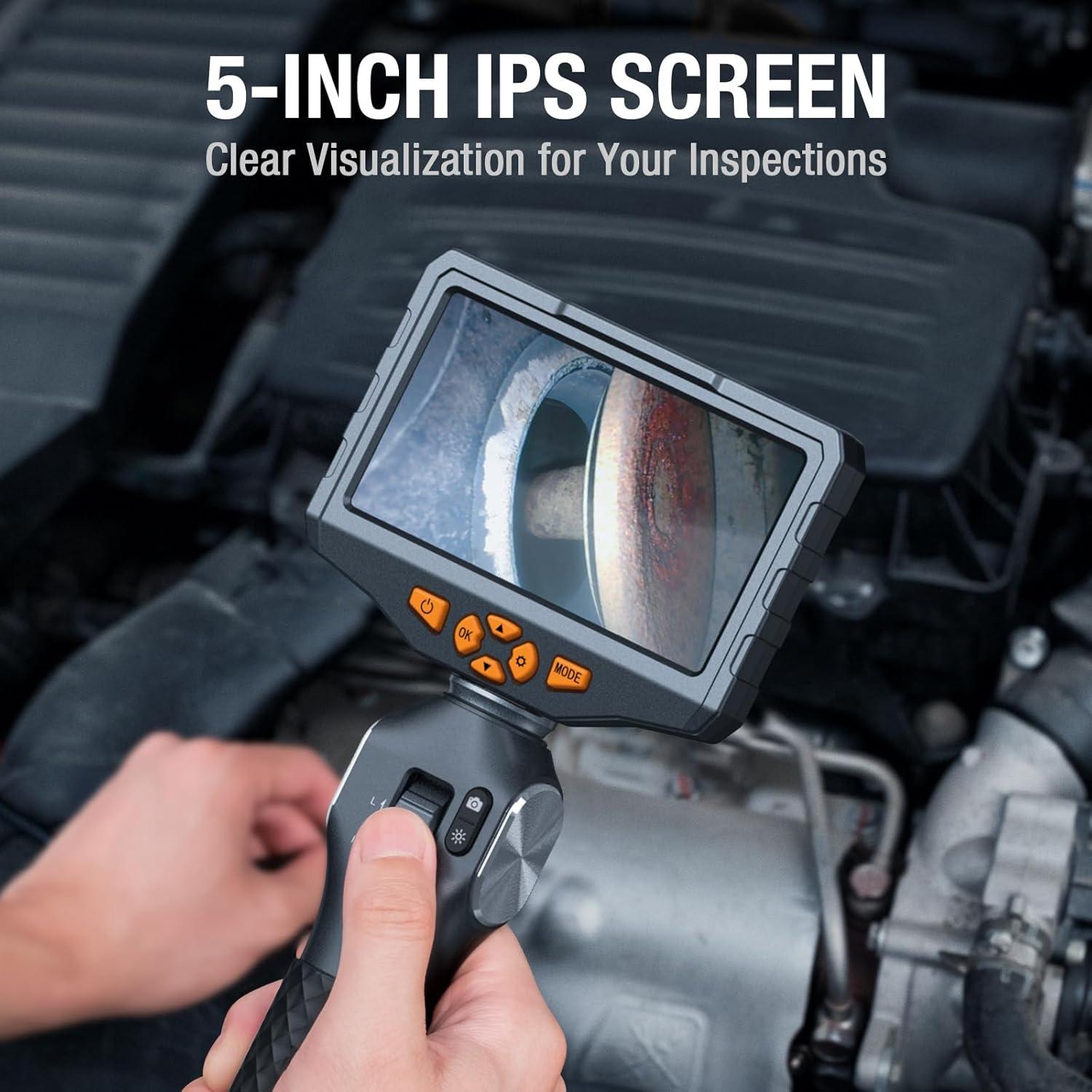 Borescopio Articulado Teslong TD500 con Luz y Pantalla 12,7 cm