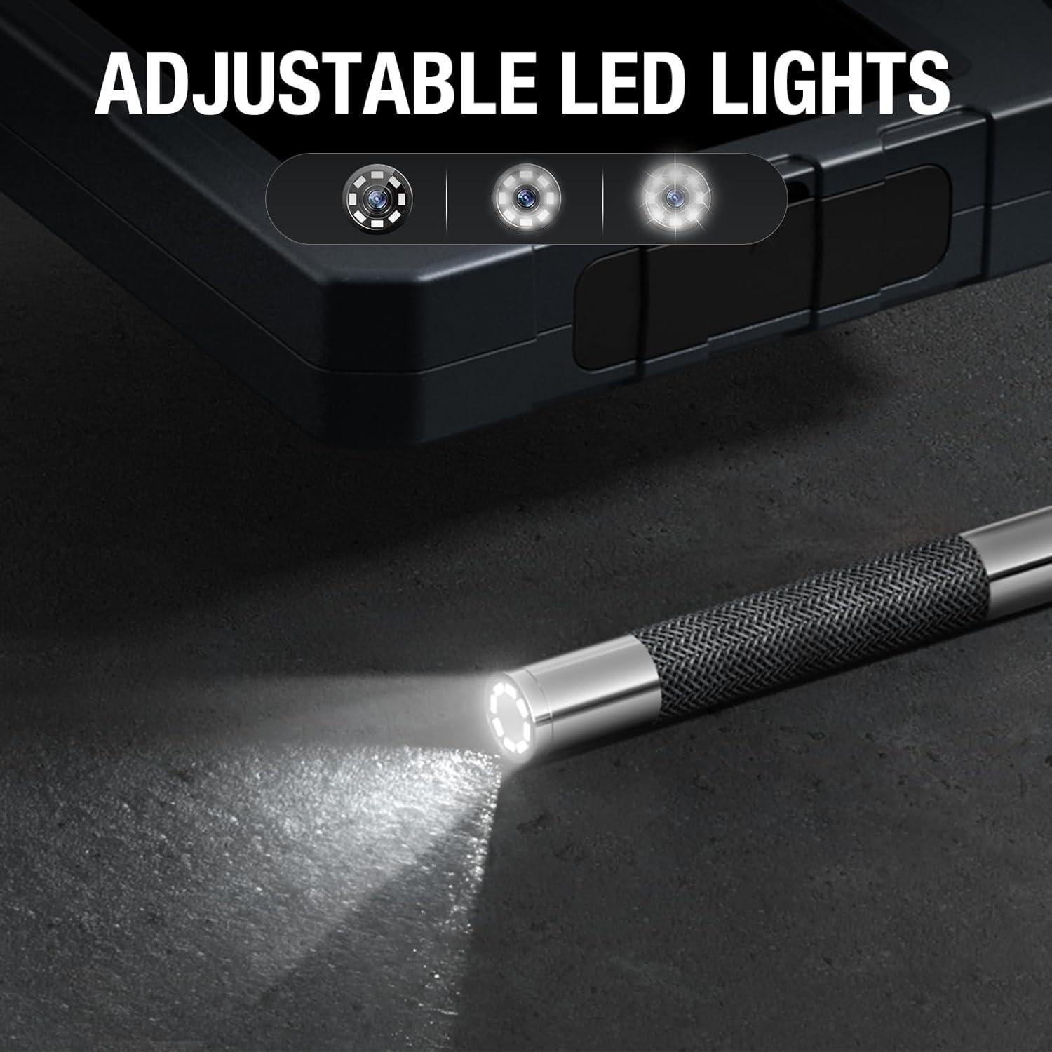 Borescopio Articulado Teslong TD500 con Luz y Pantalla 12,7 cm