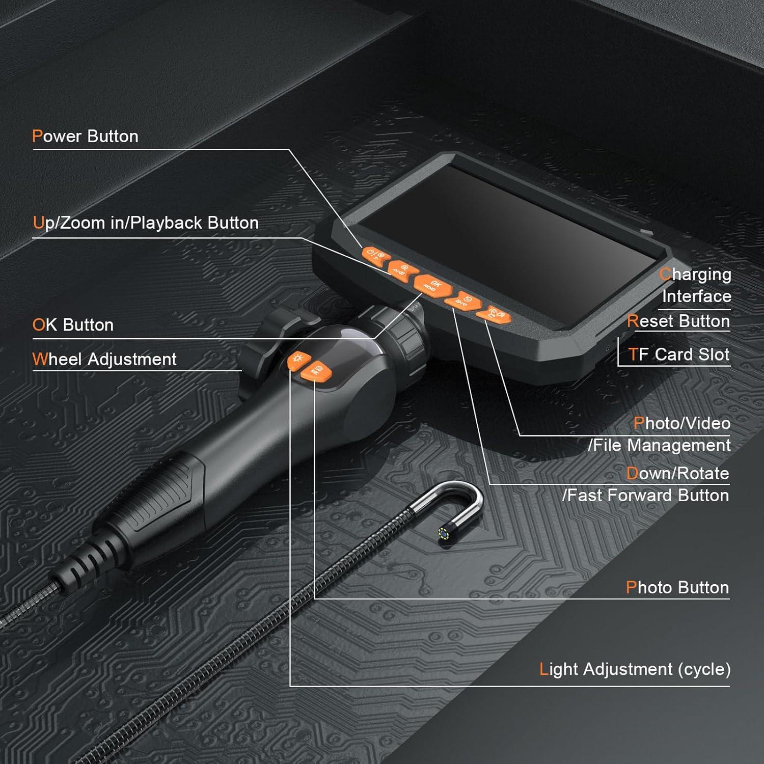 Cámara Borescopio Hijoy 5'' HD 1080P con Luz LED 1.5m