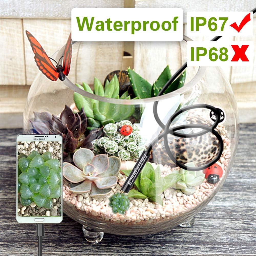 USB Snake Inspection Camera, FANTRONICS Scope Camera with 8 LED Lights IP67 Waterproof Semi-Rigid Snake Cord USB C Borescope for iPhone, iPad and Android Phone (16.4ft)