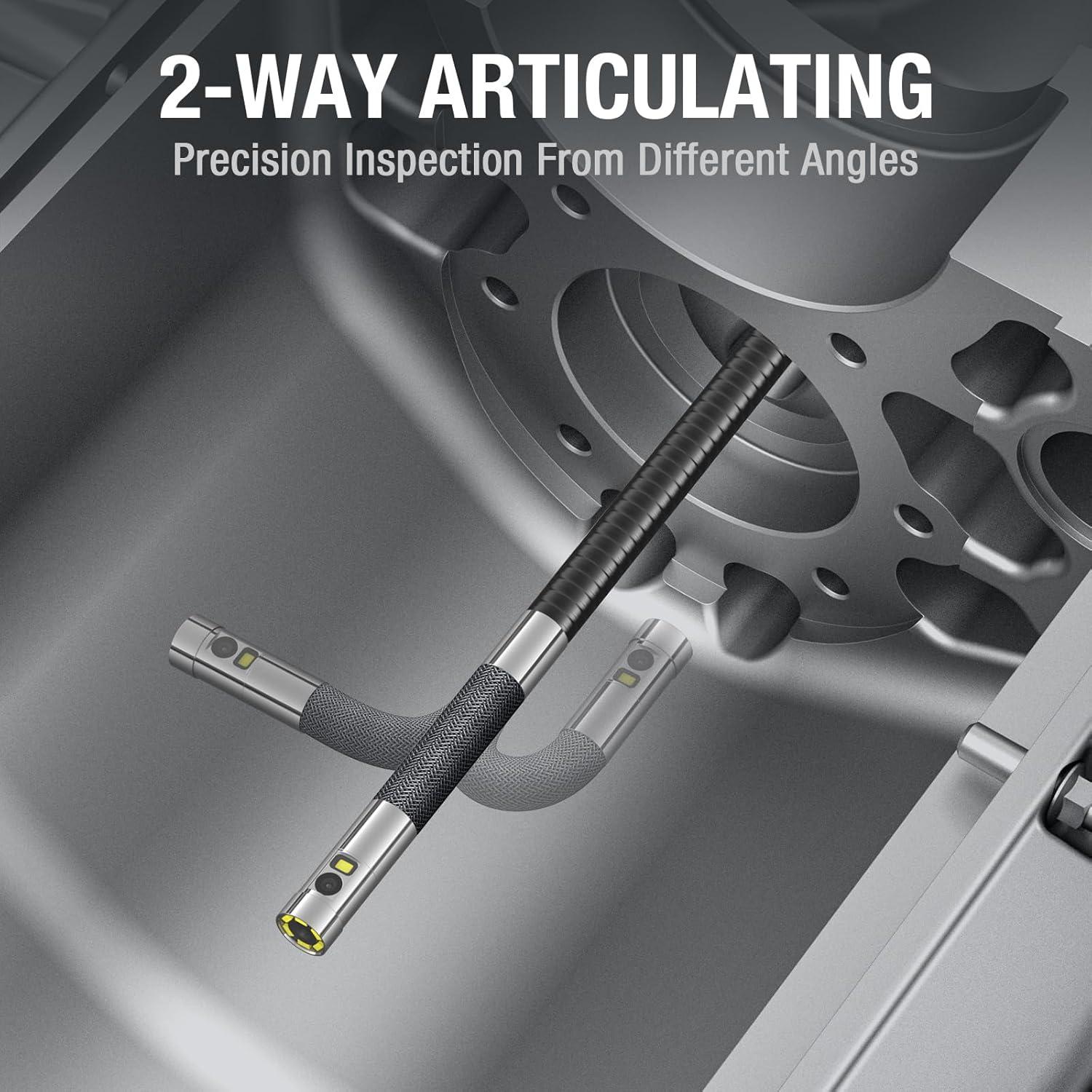 Borescopio Articulado Teslong TD500 con Doble Cámara y Pantalla 5"