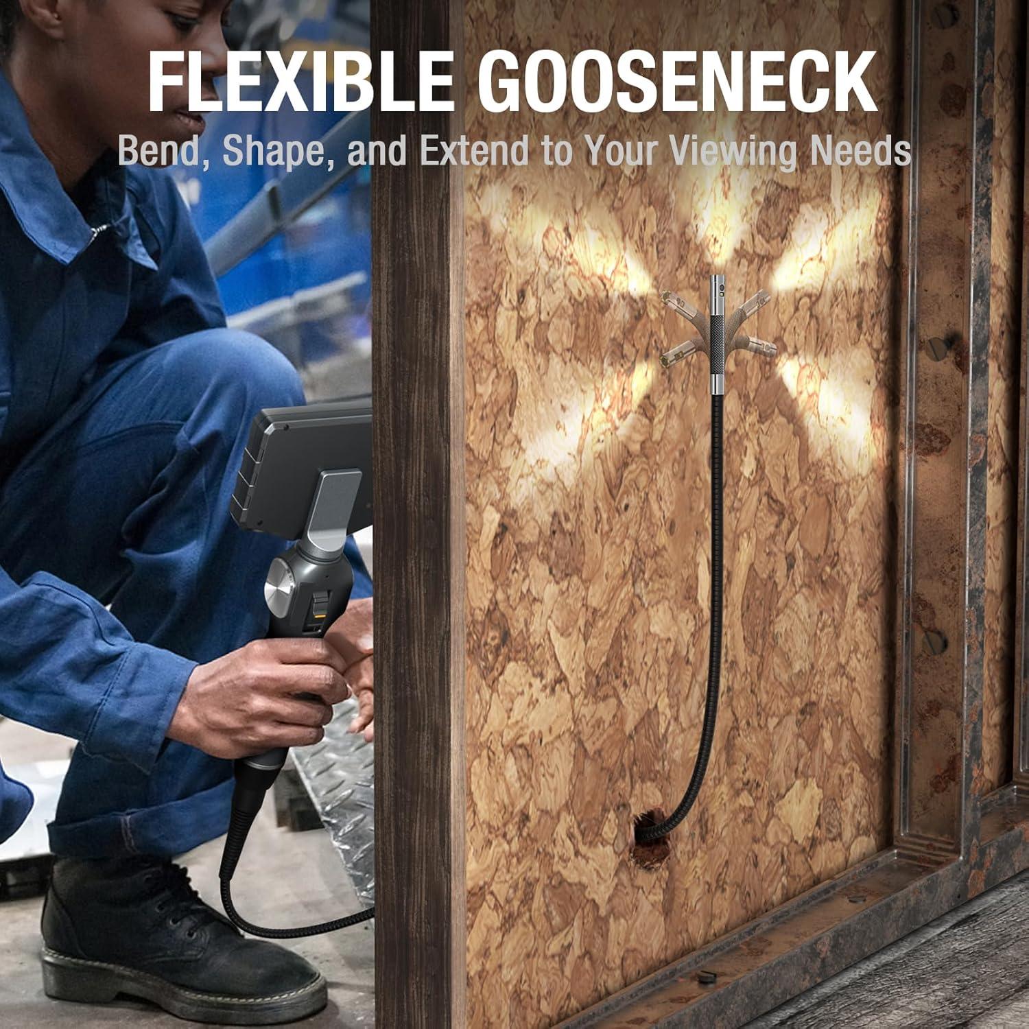 Borescopio Articulado Teslong TD500 con Doble Cámara y Pantalla 5"