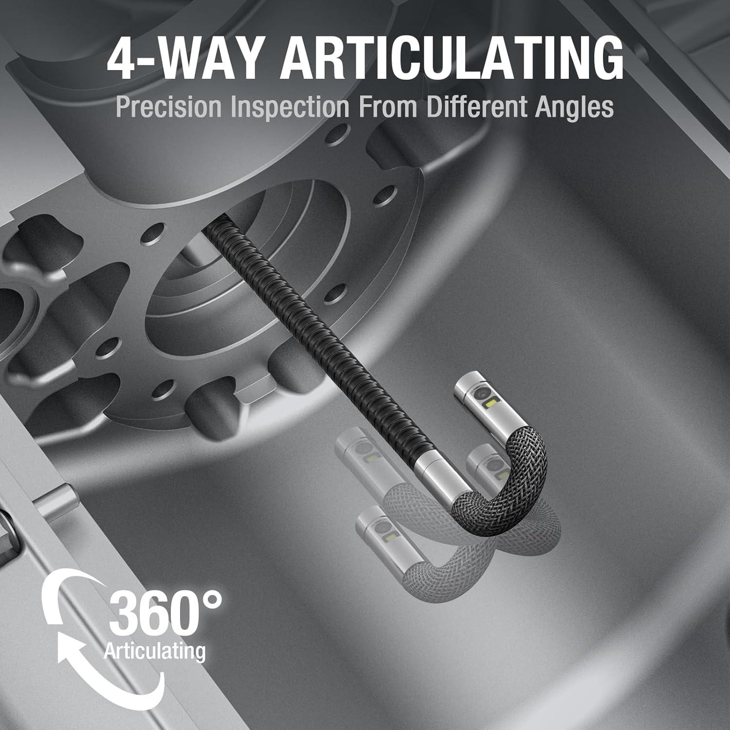 Borescopio Articulado Teslong TF600D65DL1.55 HD 6" 4 Vías