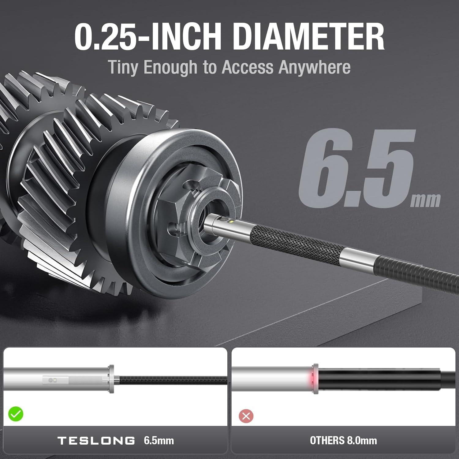 Borescopio Articulado Teslong TF600D65DL1.55 HD 6" 4 Vías