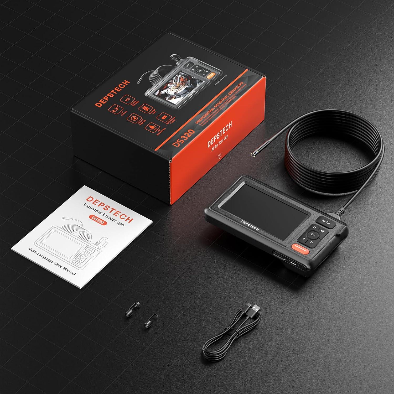 Endoscopio DEPSTECH DS320 con Doble Lente y Pantalla 4.3"